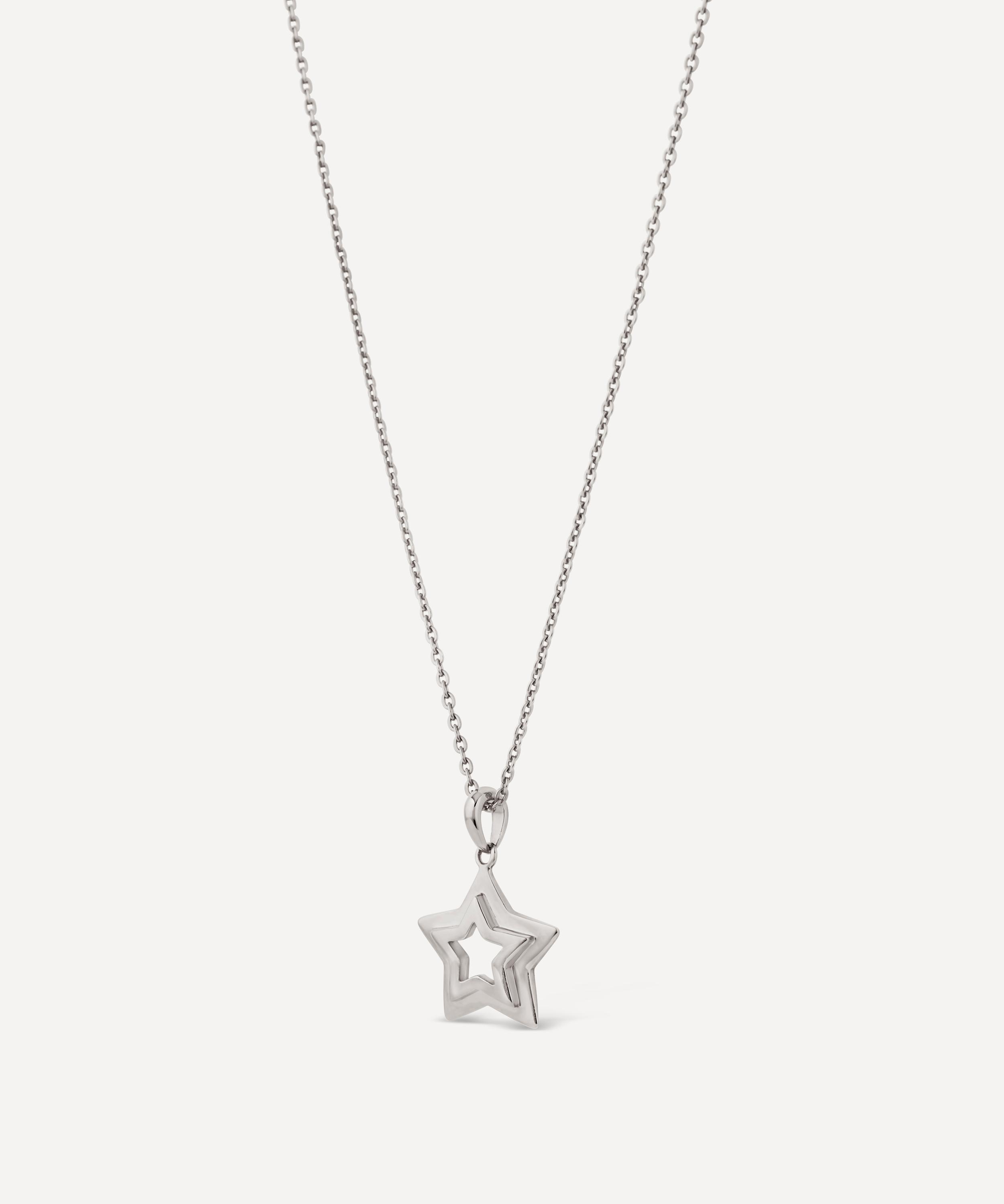 Dinny Hall - Sterling Silver Stargazer Double Star Pendant Necklace image number 2