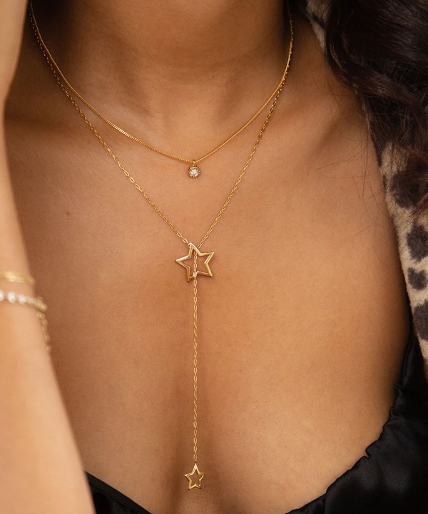 Dinny Hall - 22ct Gold-Plated Vermeil Silver Stargazer Large Lariat Pendant Necklace image number 1