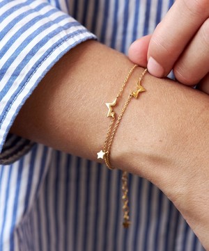 Dinny Hall - 22ct Gold-Plated Vermeil Silver Stargazer Double Chain Wristlet Bracelet image number 1