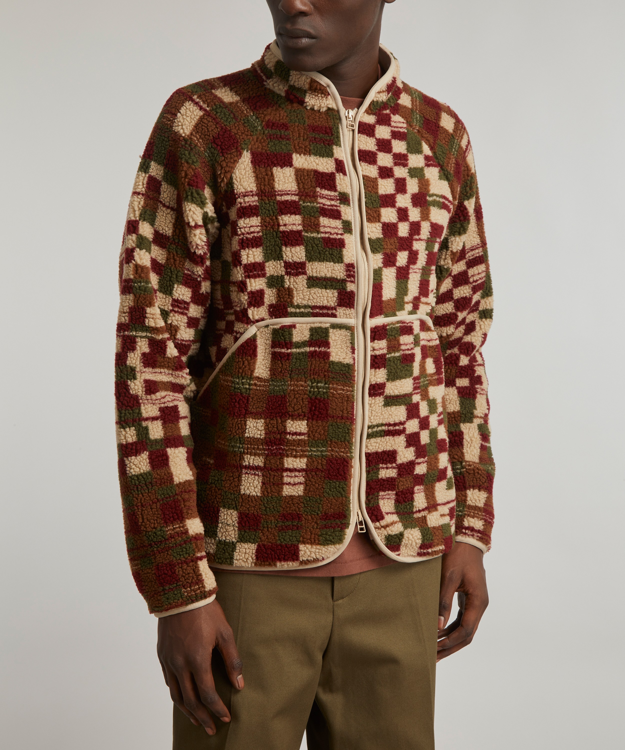 Folk Winter Warp Checkerboard Puzzle Fleece | Liberty