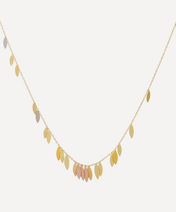 Sia Taylor - 18ct-24ct Gold Rainbow Scattered Leaf Necklace image number null