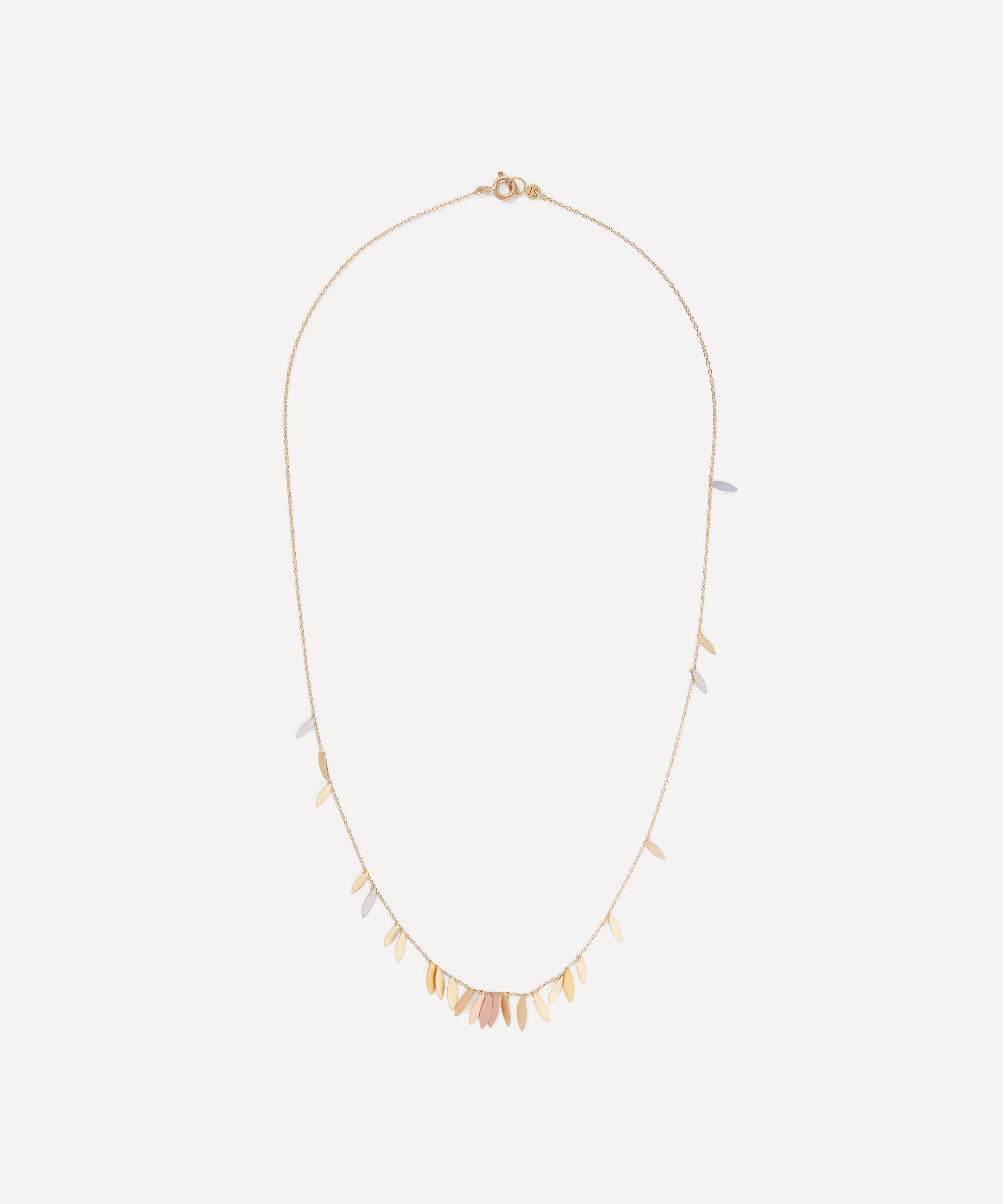 Sia Taylor - 18ct-24ct Gold Rainbow Scattered Leaf Necklace image number 0