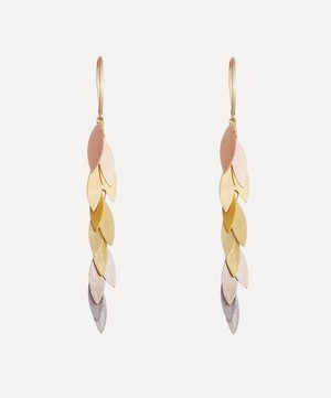 18ct-24ct Gold Rainbow Leaf Drop Earrings