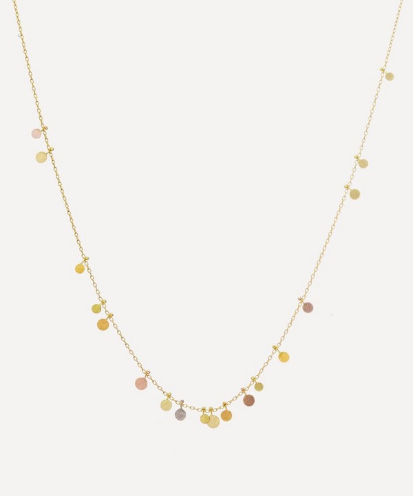 Sia Taylor - 18ct-24ct Gold Tiny Random Rainbow Dots Necklace