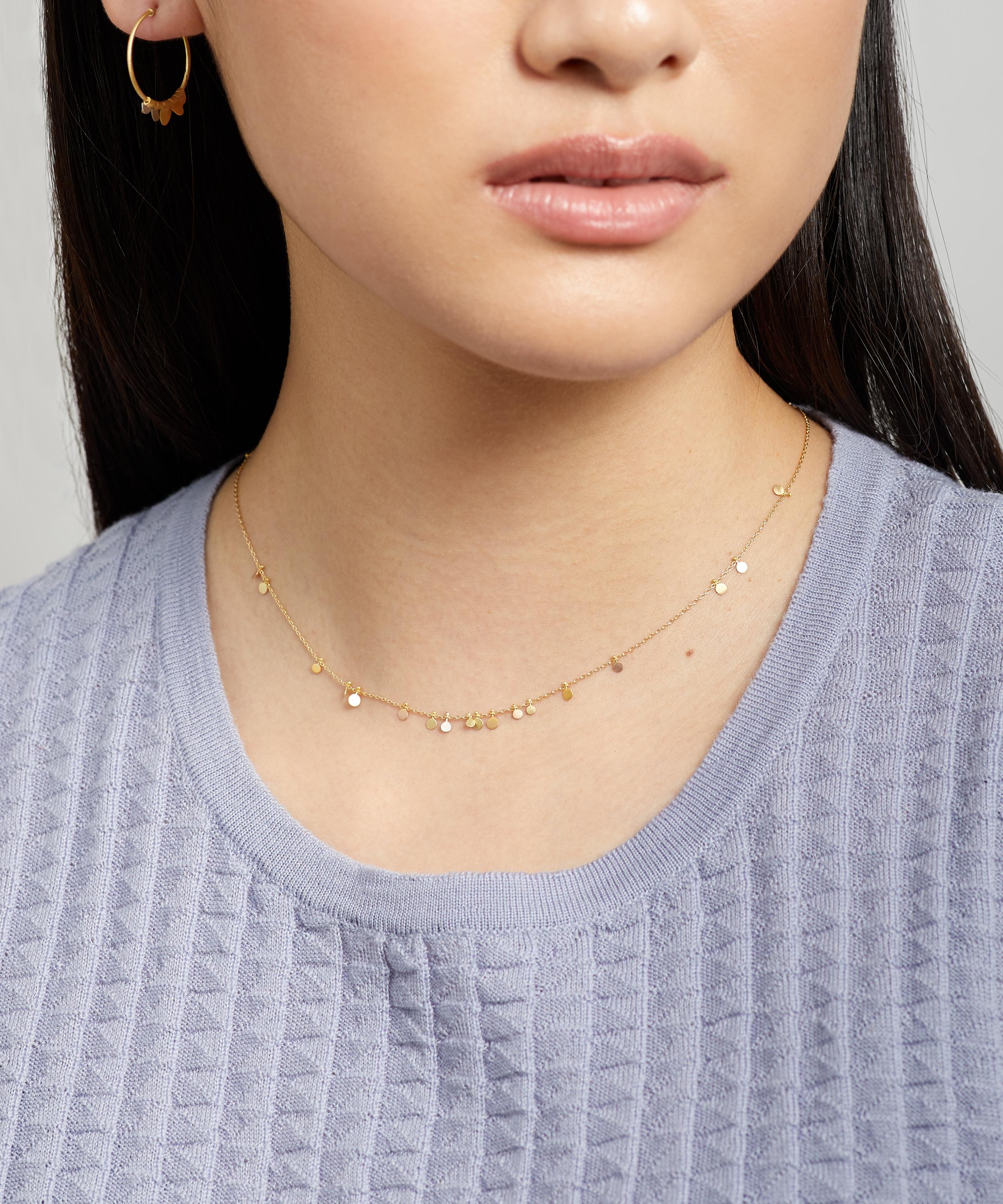 Sia Taylor - 18ct-24ct Gold Tiny Random Rainbow Dots Necklace image number 0