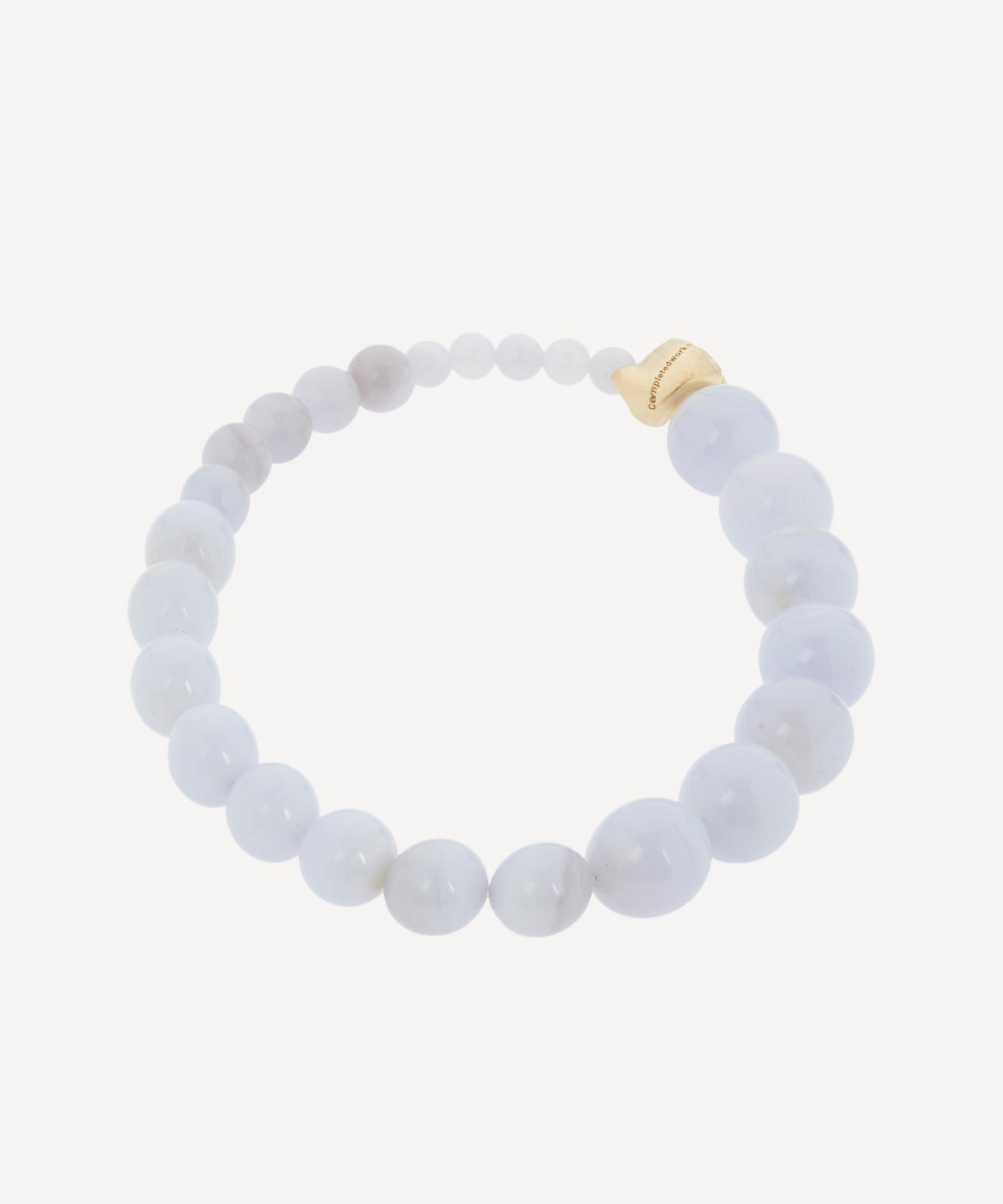Completedworks - 14ct Gold-Plated Vermeil Silver Tidelands Agate Beaded Bracelet