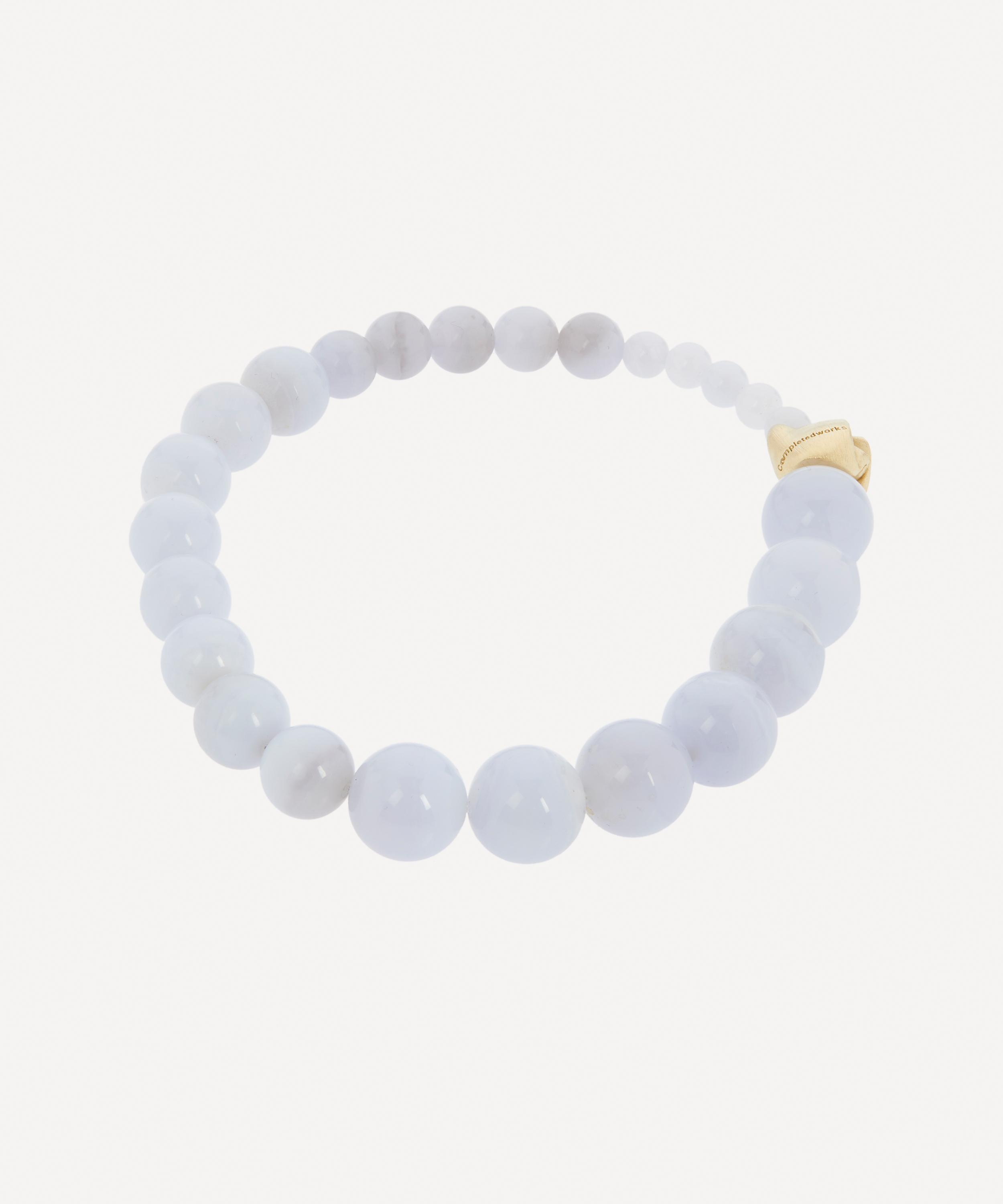 Completedworks - 14ct Gold-Plated Vermeil Silver Tidelands Agate Beaded Bracelet image number 2