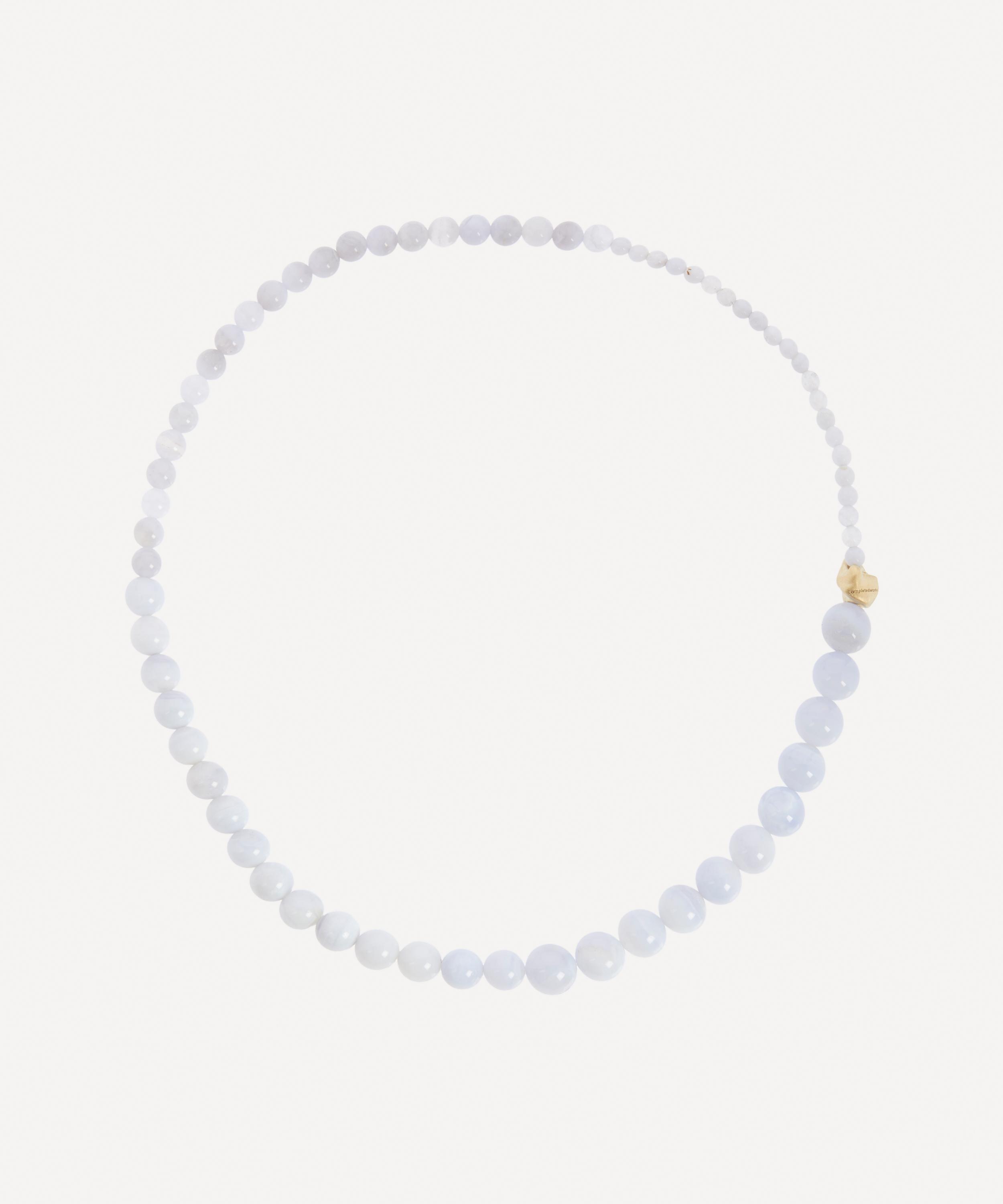 Completedworks - 14ct Gold-Plated Vermeil Silver Tidelands Agate Beaded Necklace image number 0