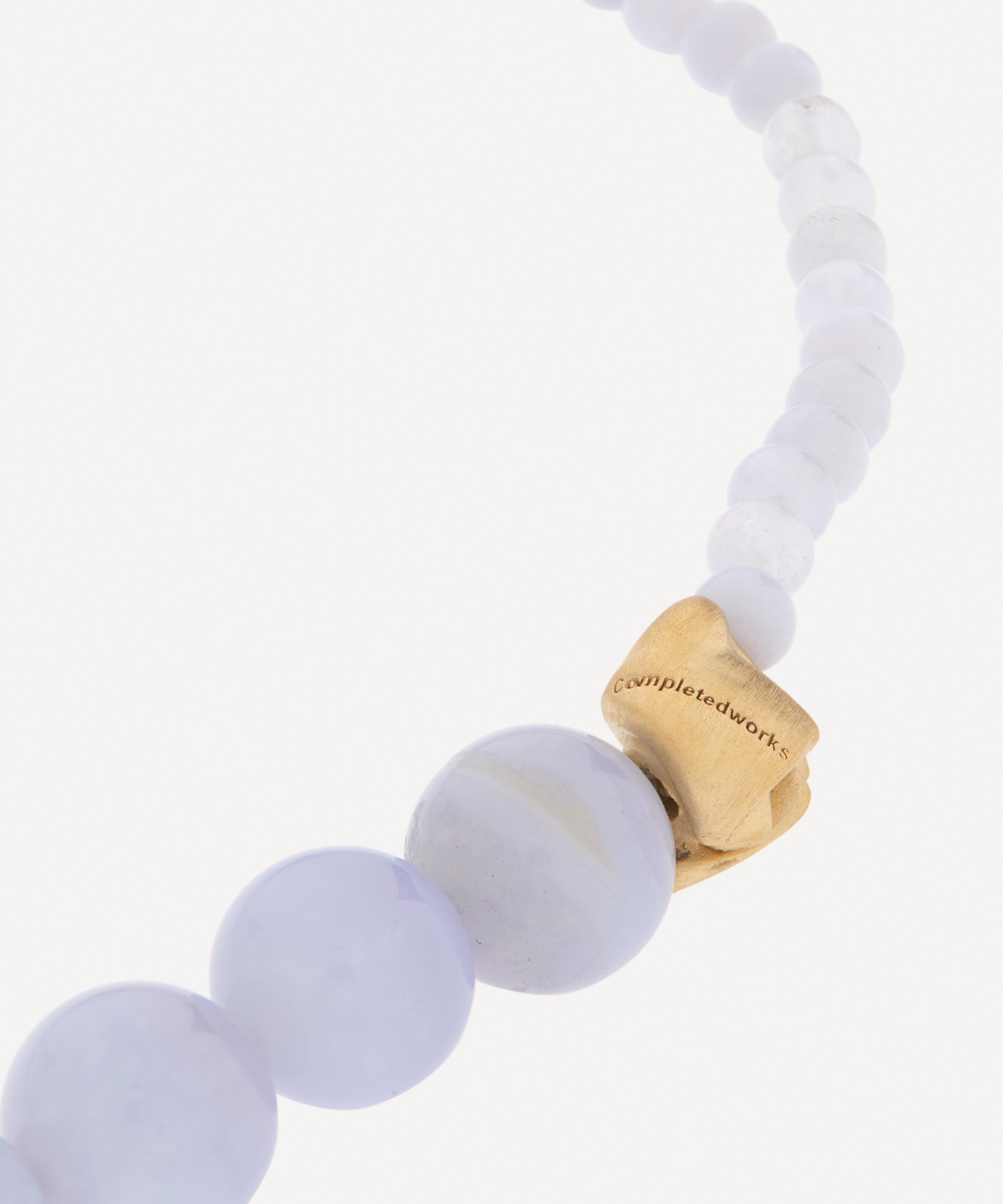 Completedworks - 14ct Gold-Plated Vermeil Silver Tidelands Agate Beaded Necklace image number 1