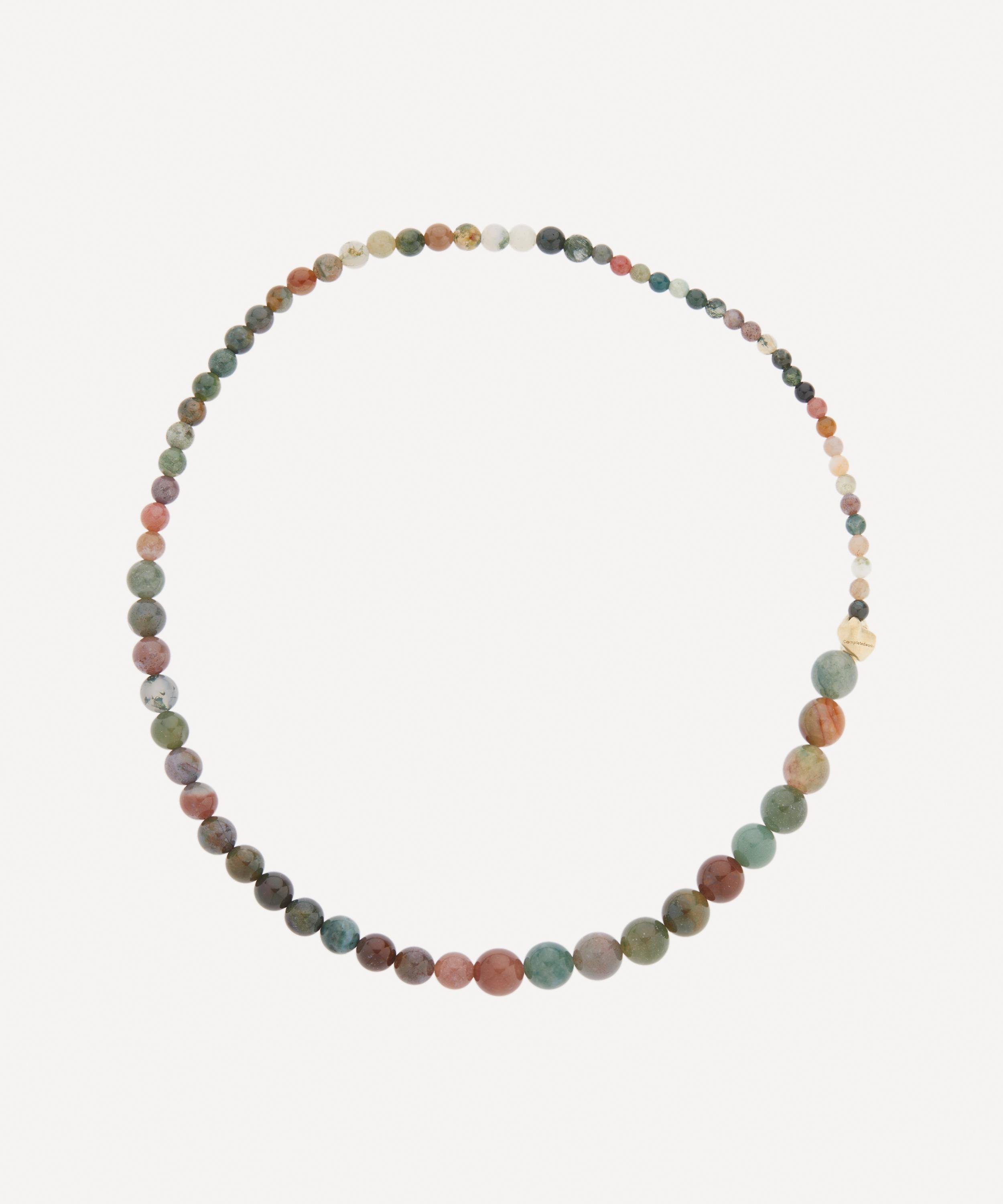 Completedworks - 14ct Gold-Plated Vermeil Silver Tidelands Jasper Beaded Necklace image number 0