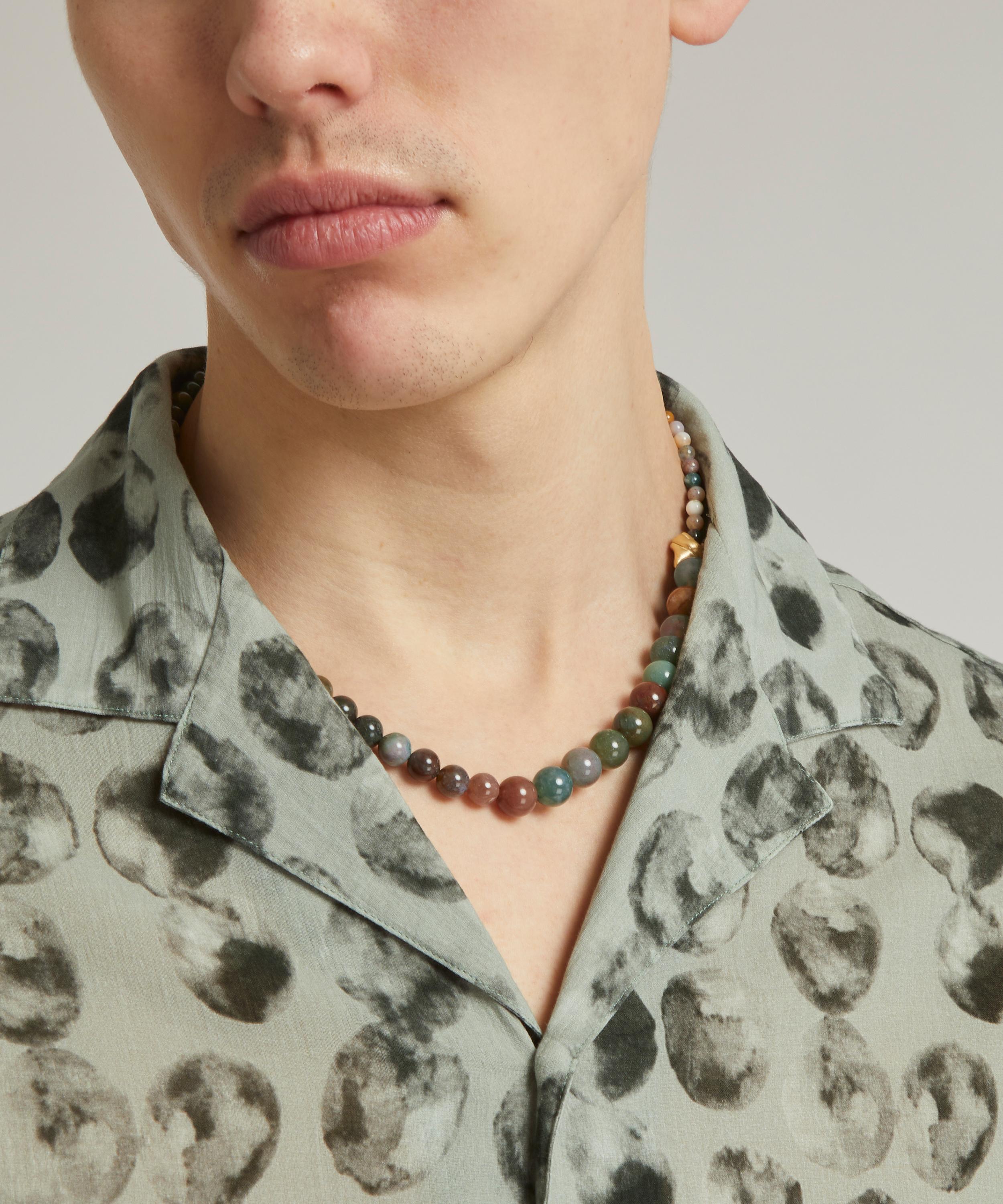 Completedworks - 14ct Gold-Plated Vermeil Silver Tidelands Jasper Beaded Necklace image number 1