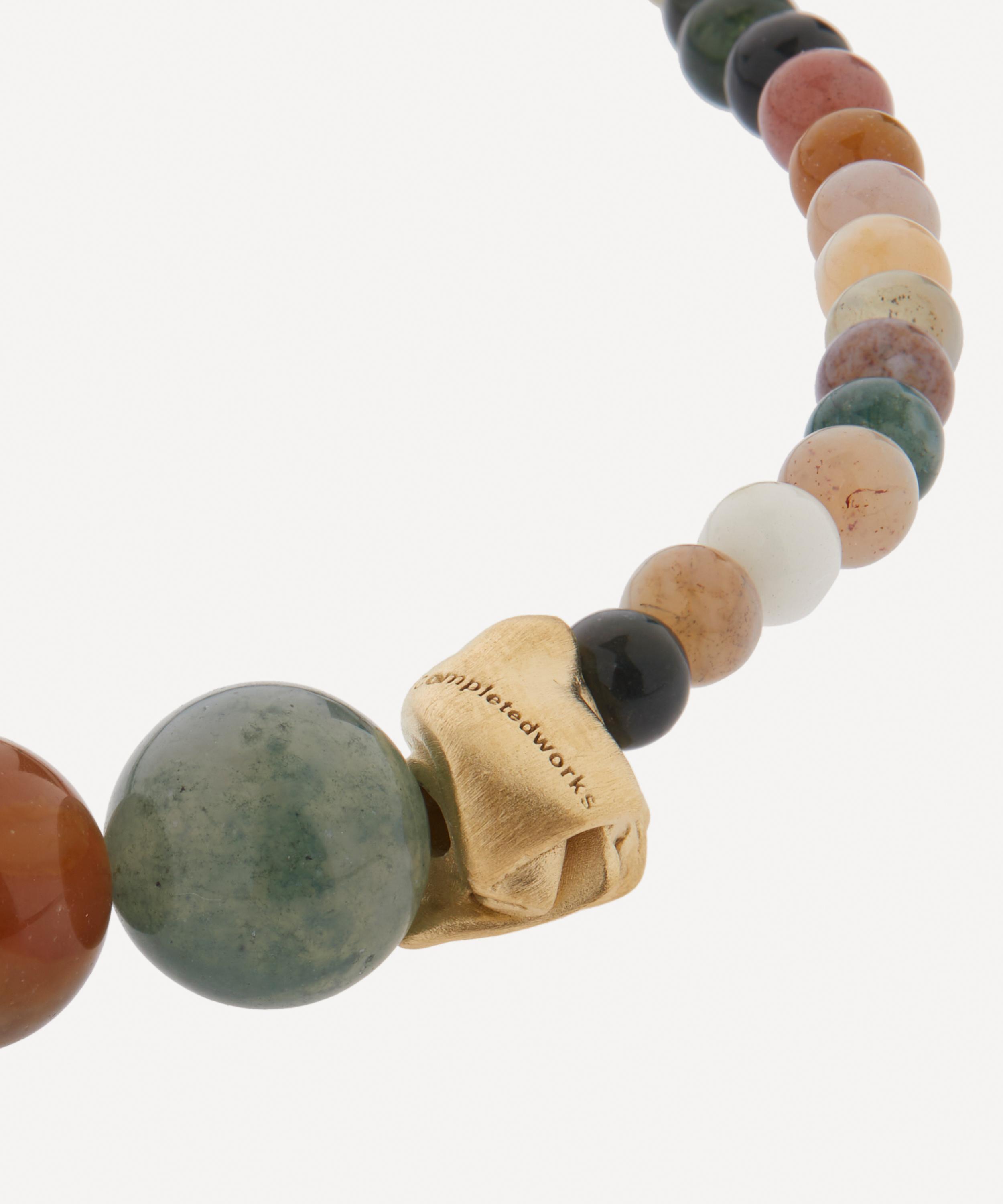 Completedworks - 14ct Gold-Plated Vermeil Silver Tidelands Jasper Beaded Necklace image number 2