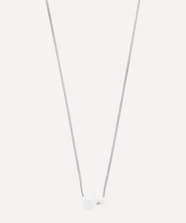 Completedworks - Platinum-Plated Sterling Silver Double Pearl Pendant image number null