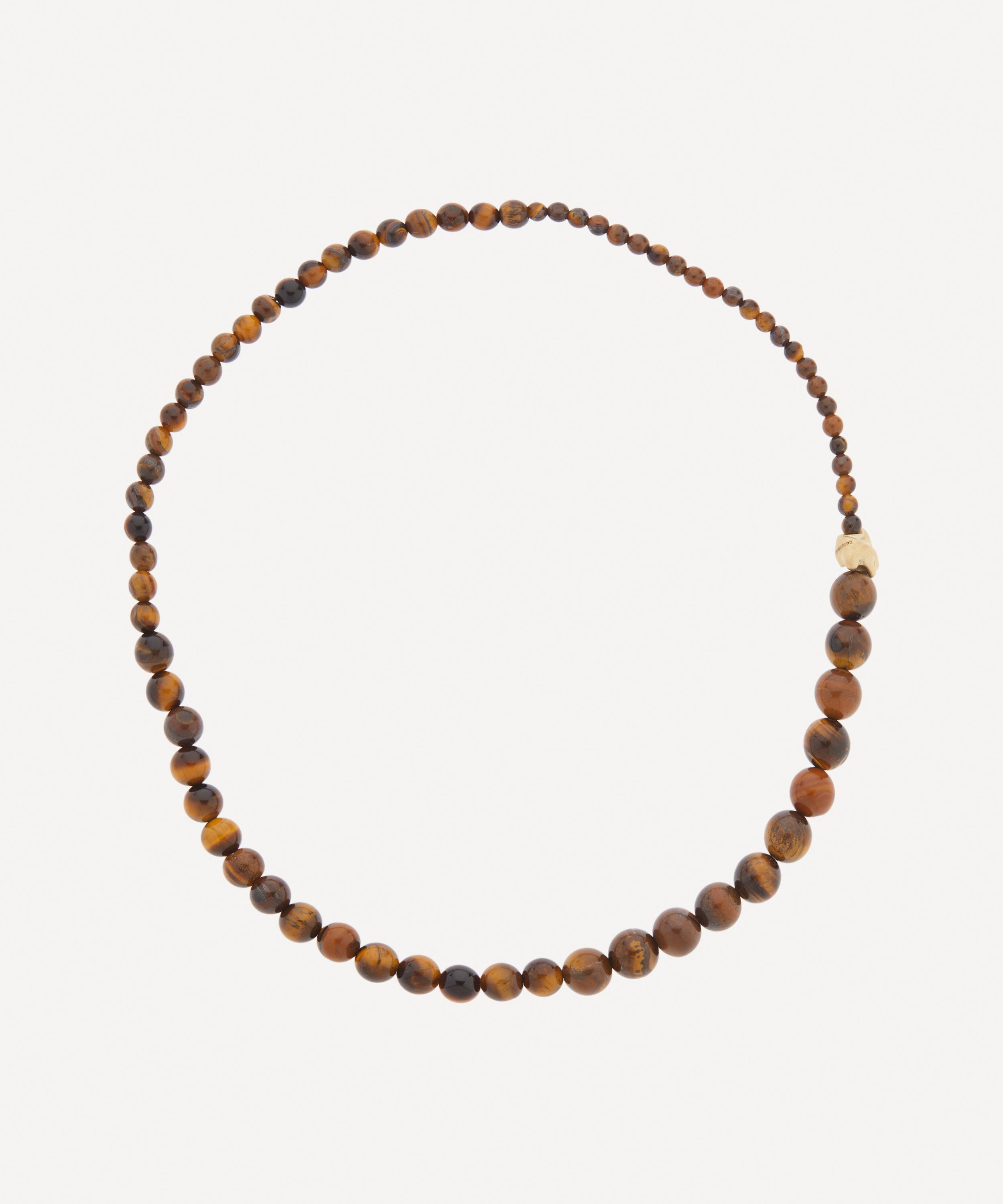 Completedworks - 14ct Gold-Plated Vermeil Silver Tidelands Tiger’s Eye Necklace image number 0