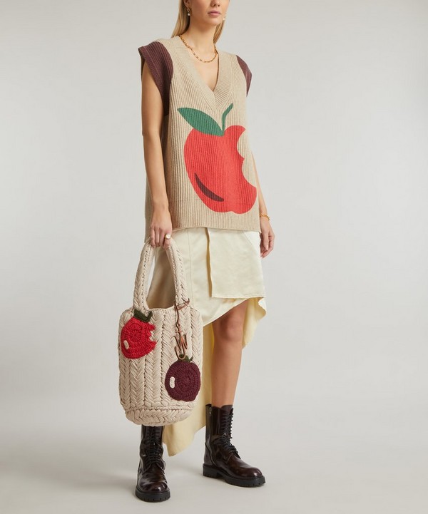 JW Anderson - Apple Knitted Shopper Tote Bag image number 1