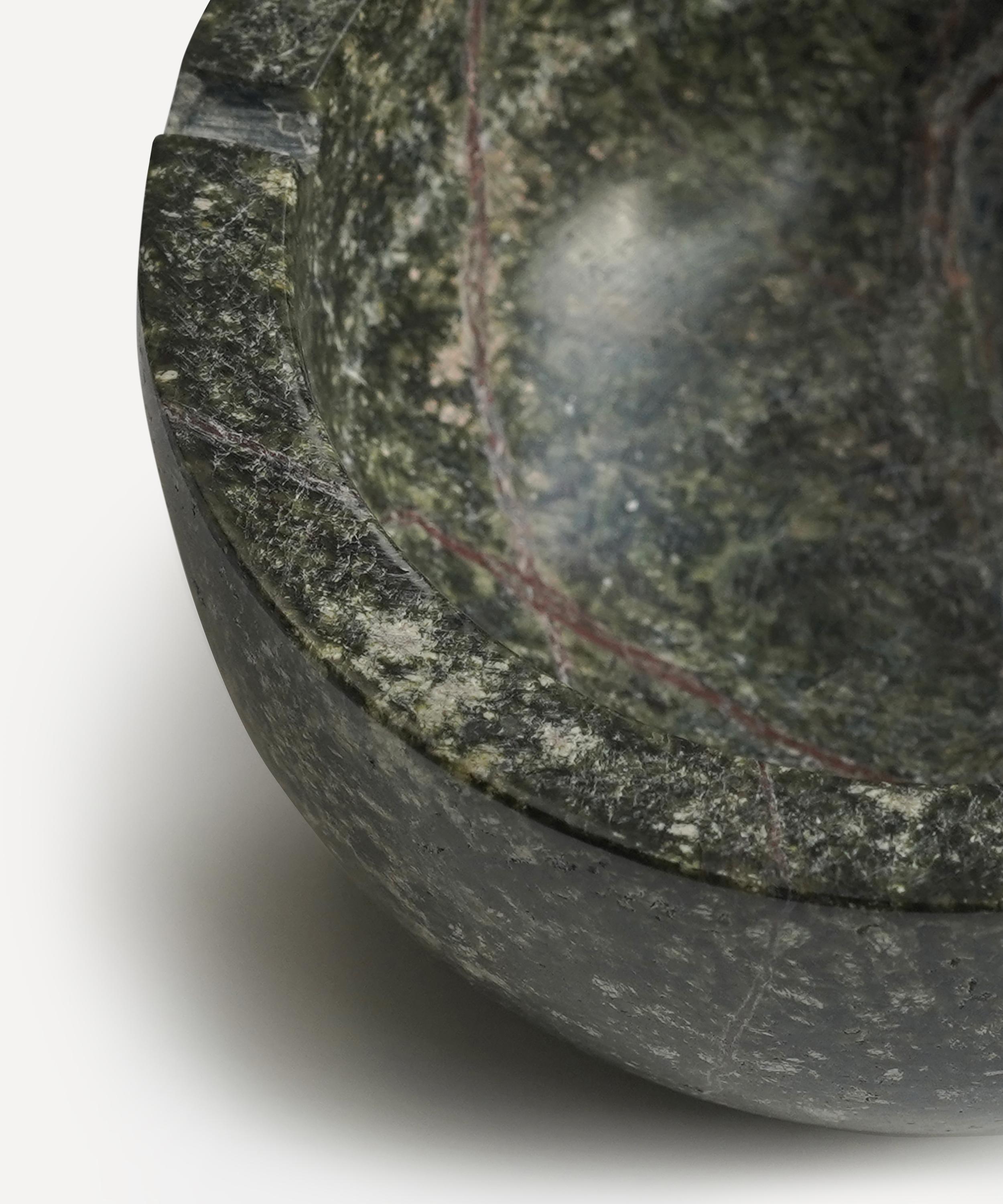 Soho Home - Cranley Forest-Green Marble Butter Dish with Knife image number 1