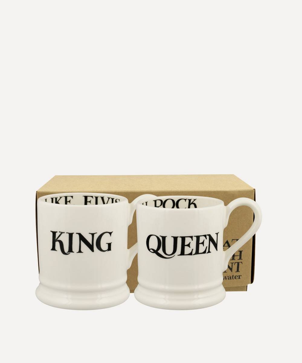 Emma Bridgewater - Black Toast King & Queen Boxed Half-Pint Mugs Set of Two