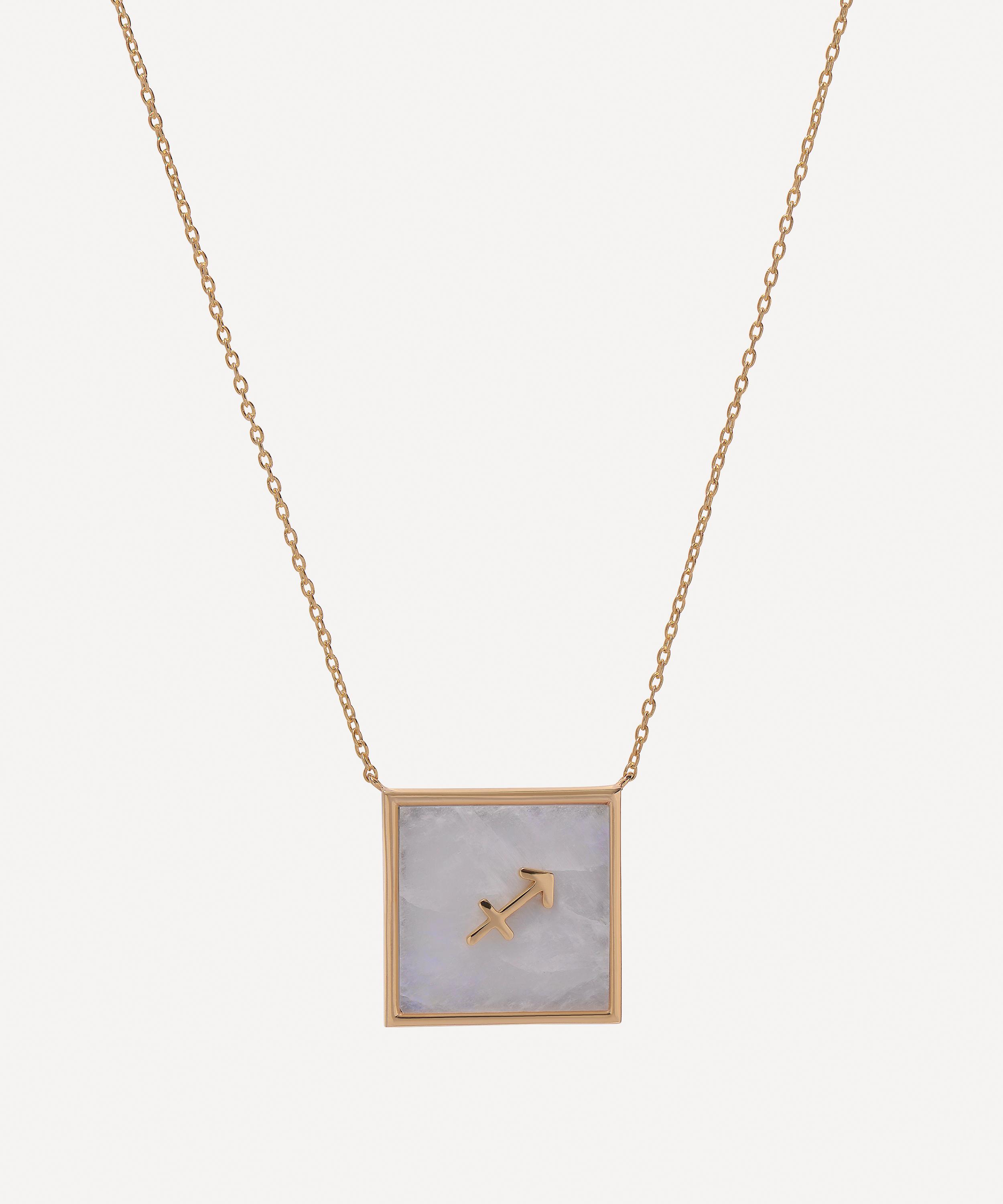 Roxanne First - 9ct Gold Sagittarius Zodiac Moonstone Necklace image number 0