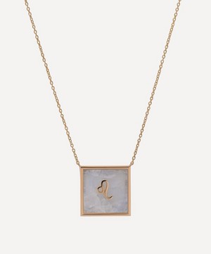 Roxanne First - 9ct Gold Leo Zodiac Moonstone Necklace image number 0