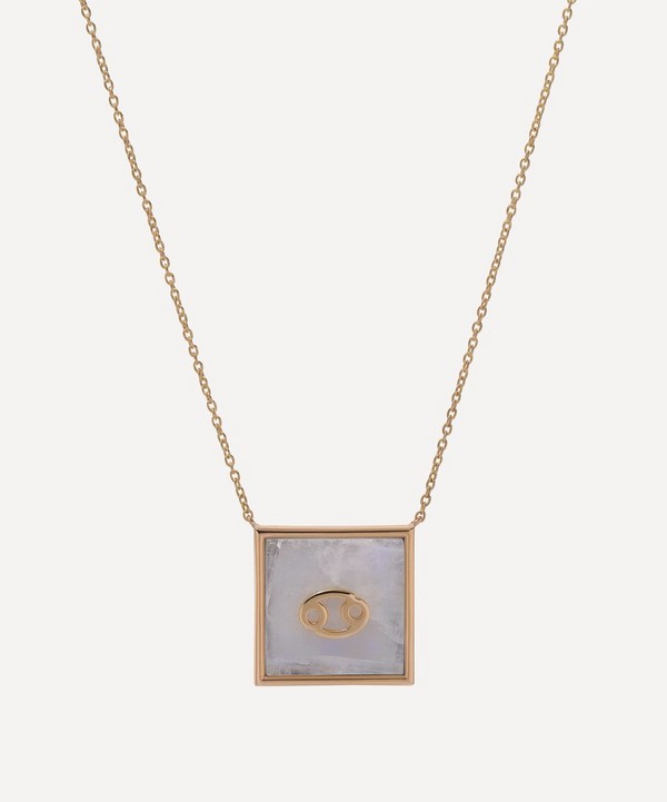 Roxanne First - 9ct Gold Cancer Zodiac Moonstone Necklace image number null