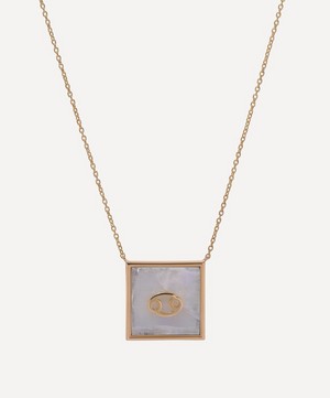 Roxanne First - 9ct Gold Cancer Zodiac Moonstone Necklace image number 0