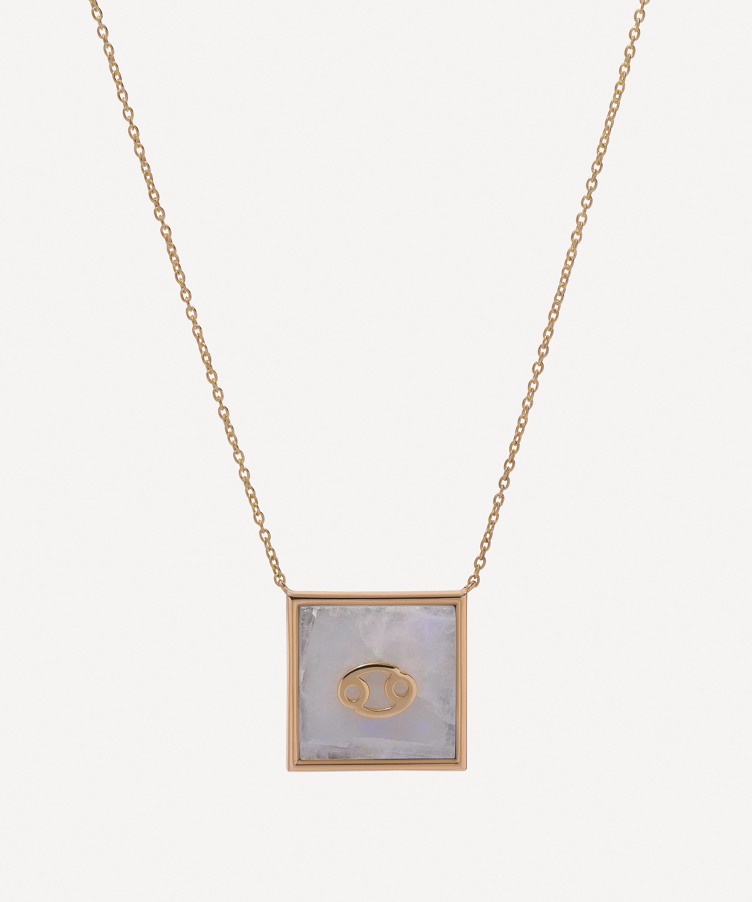 Roxanne First - 9ct Gold Cancer Zodiac Moonstone Necklace image number 0