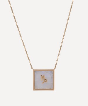 Roxanne First - 9ct Gold Capricorn Zodiac Moonstone Necklace image number 0
