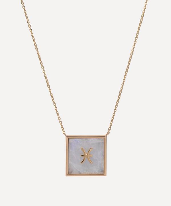 Roxanne First - 9ct Gold Pisces Zodiac Moonstone Necklace