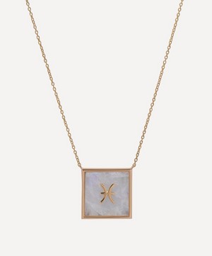 Roxanne First - 9ct Gold Pisces Zodiac Moonstone Necklace image number 0