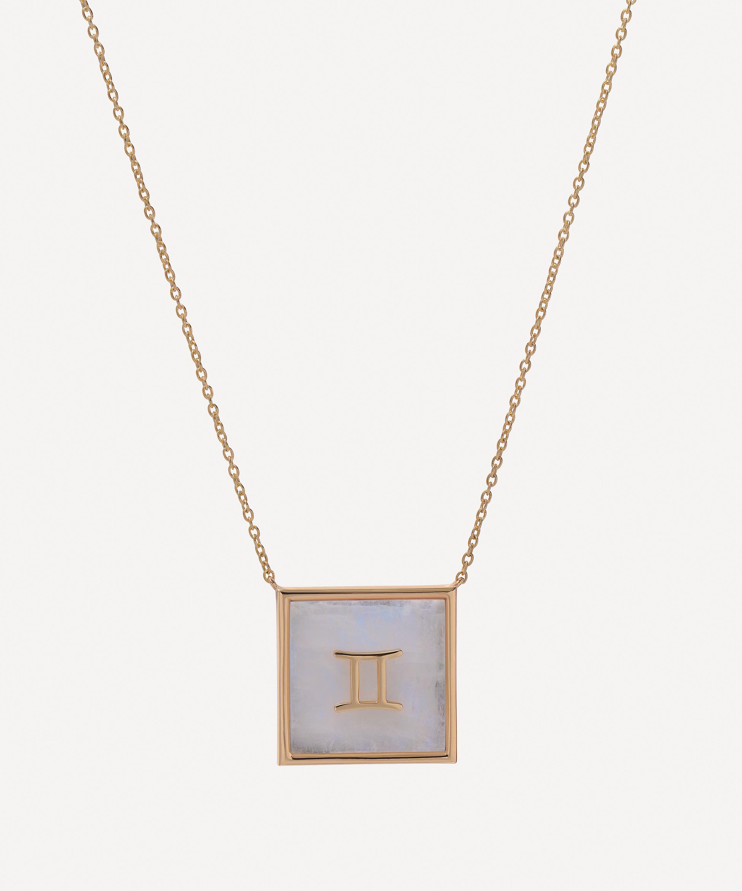 Roxanne First - 9ct Gold Gemini Zodiac Moonstone Necklace image number 0