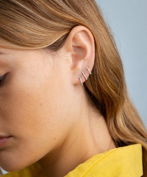 Roxanne First - 14ct Mini Skinny Diamond Single Huggie Hoop Earring image number 1