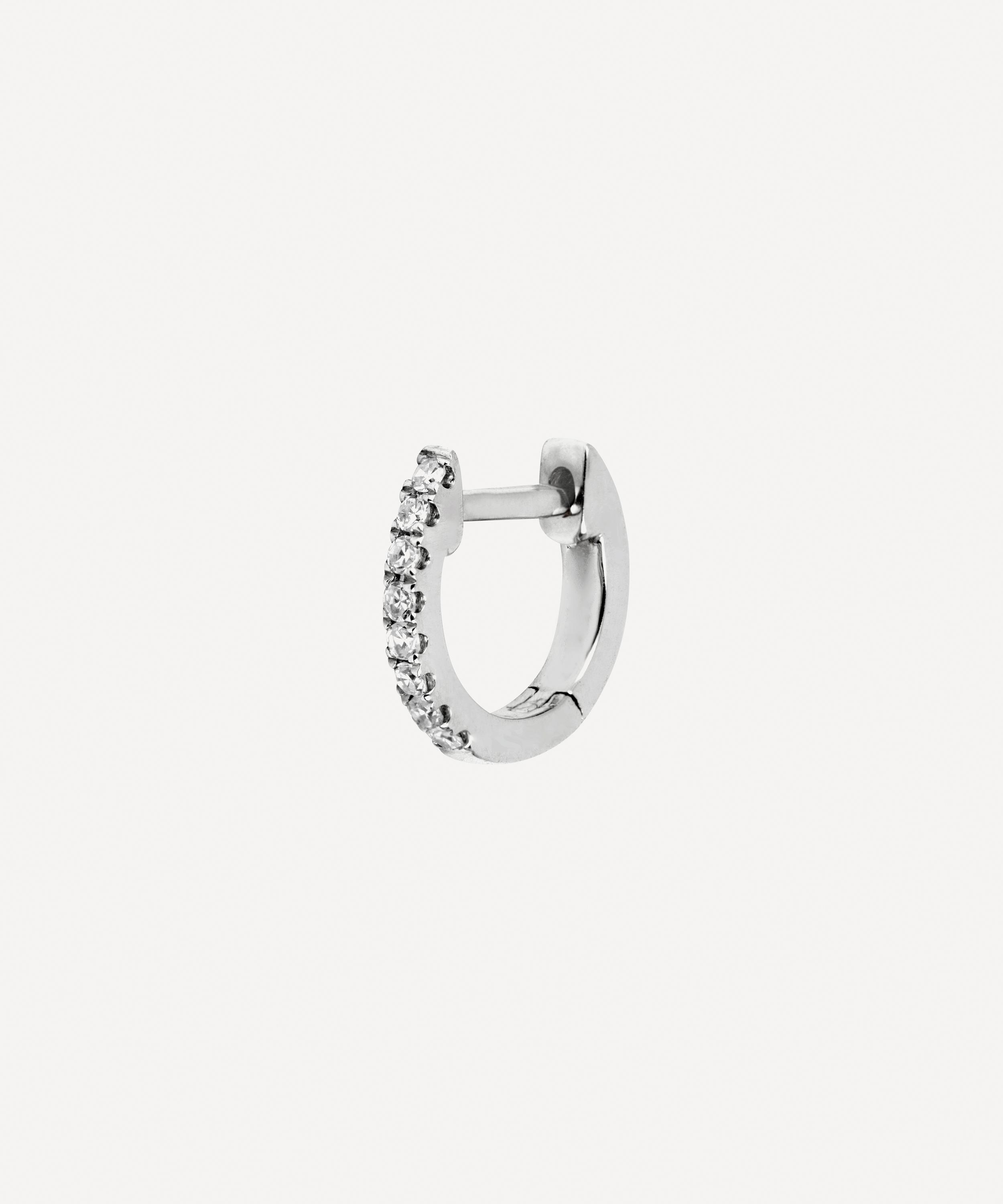 Roxanne First - 14ct Mini Skinny Diamond Single Huggie Hoop Earring