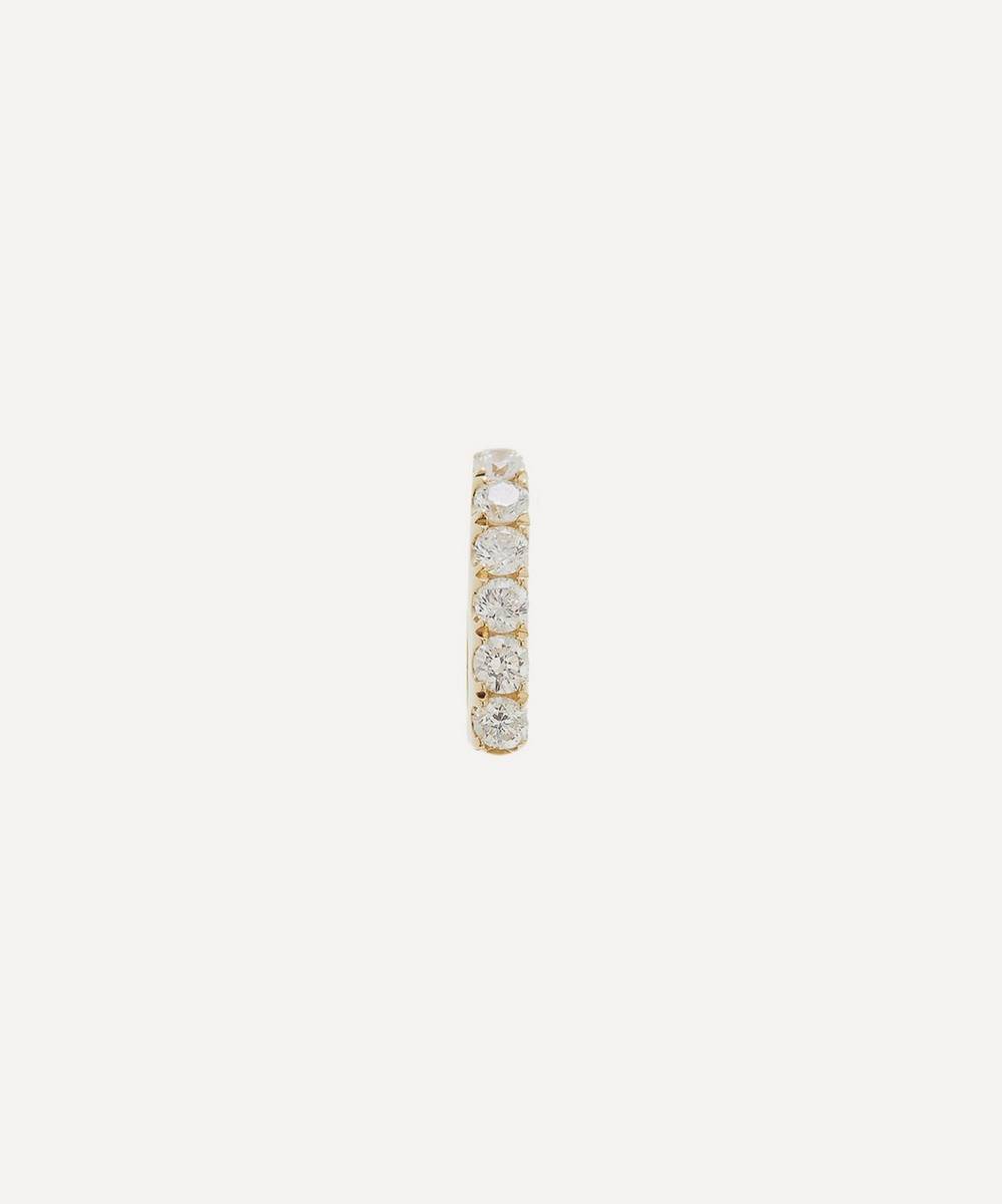 Roxanne First 14ct Gold Small Chubby Diamond Huggie Hoop Earring | Liberty