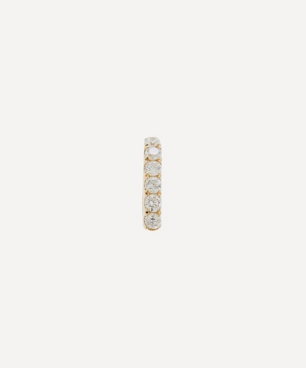 Roxanne First - 14ct Gold Small Chubby Diamond Huggie Hoop Earring image number null