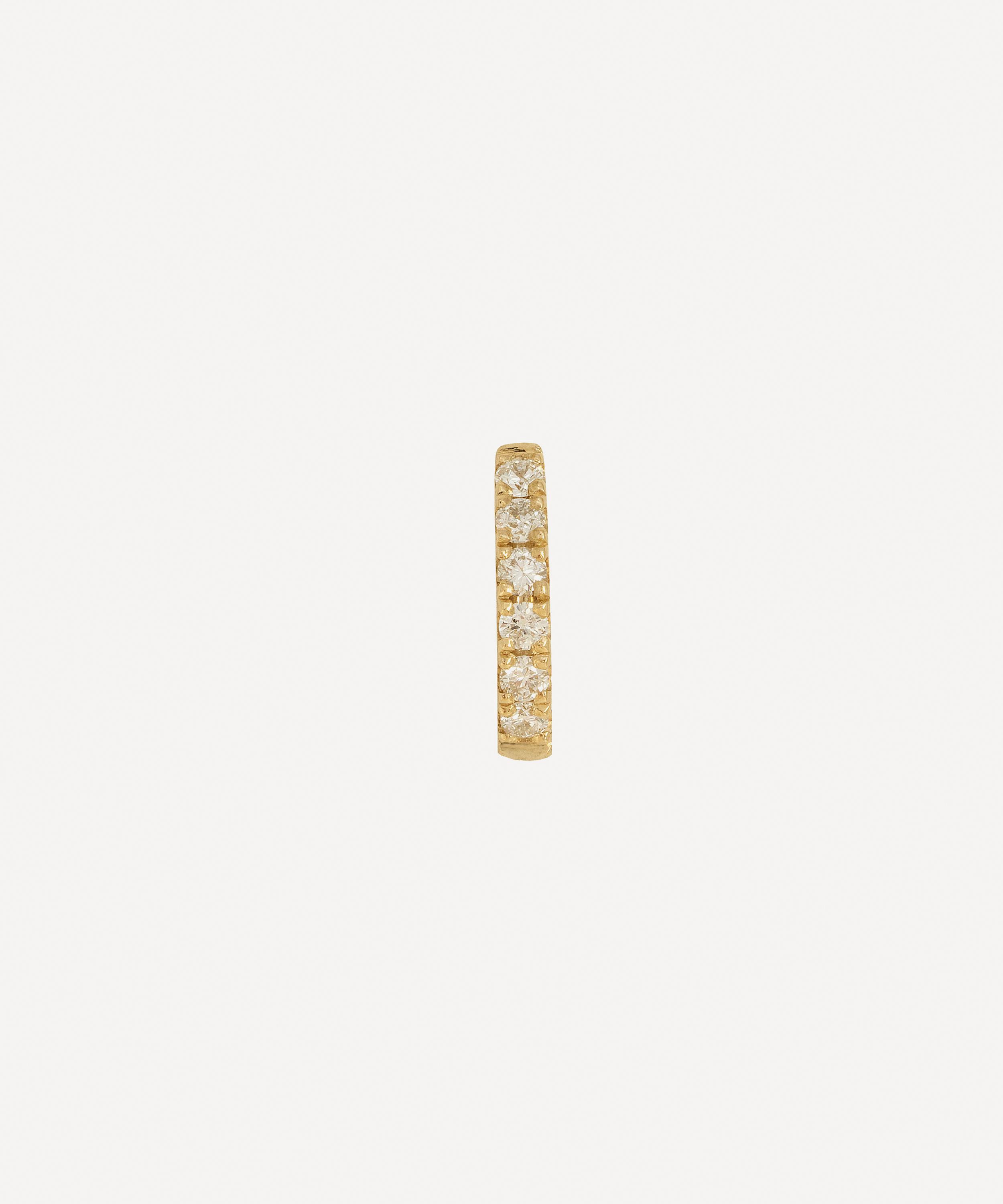 Roxanne First - 14ct Gold Teeny-Weeny Diamond Huggie Hoop Earring image number 0