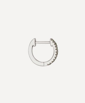 Roxanne First - 14ct White Gold and Rhodium Skinny Diamond Hoop Earring image number 1