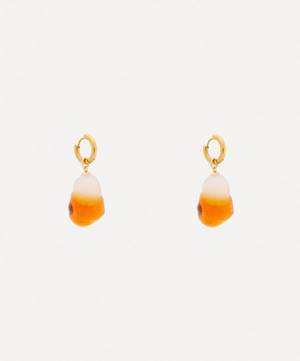 18ct Gold-Plated Glass Baroque Pearl Hoop Earrings