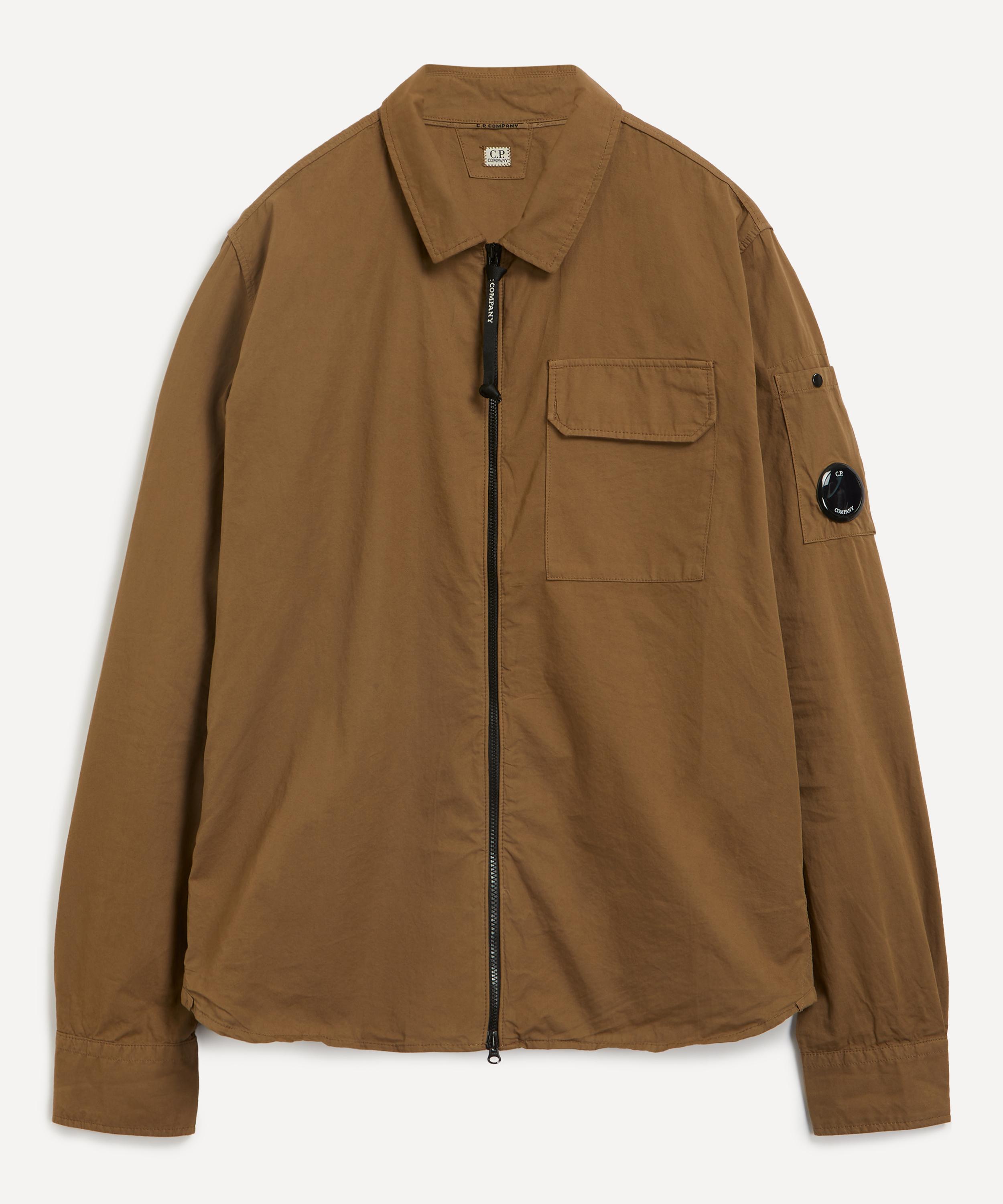 cpcompanyC.P.COMPANY OVERDYED ZIP SHIRT BROWN