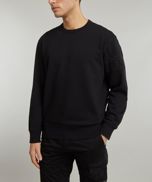C.P. Company - Diagonal Raised Fleece Sleeve Logo Sweatshirt image number 2