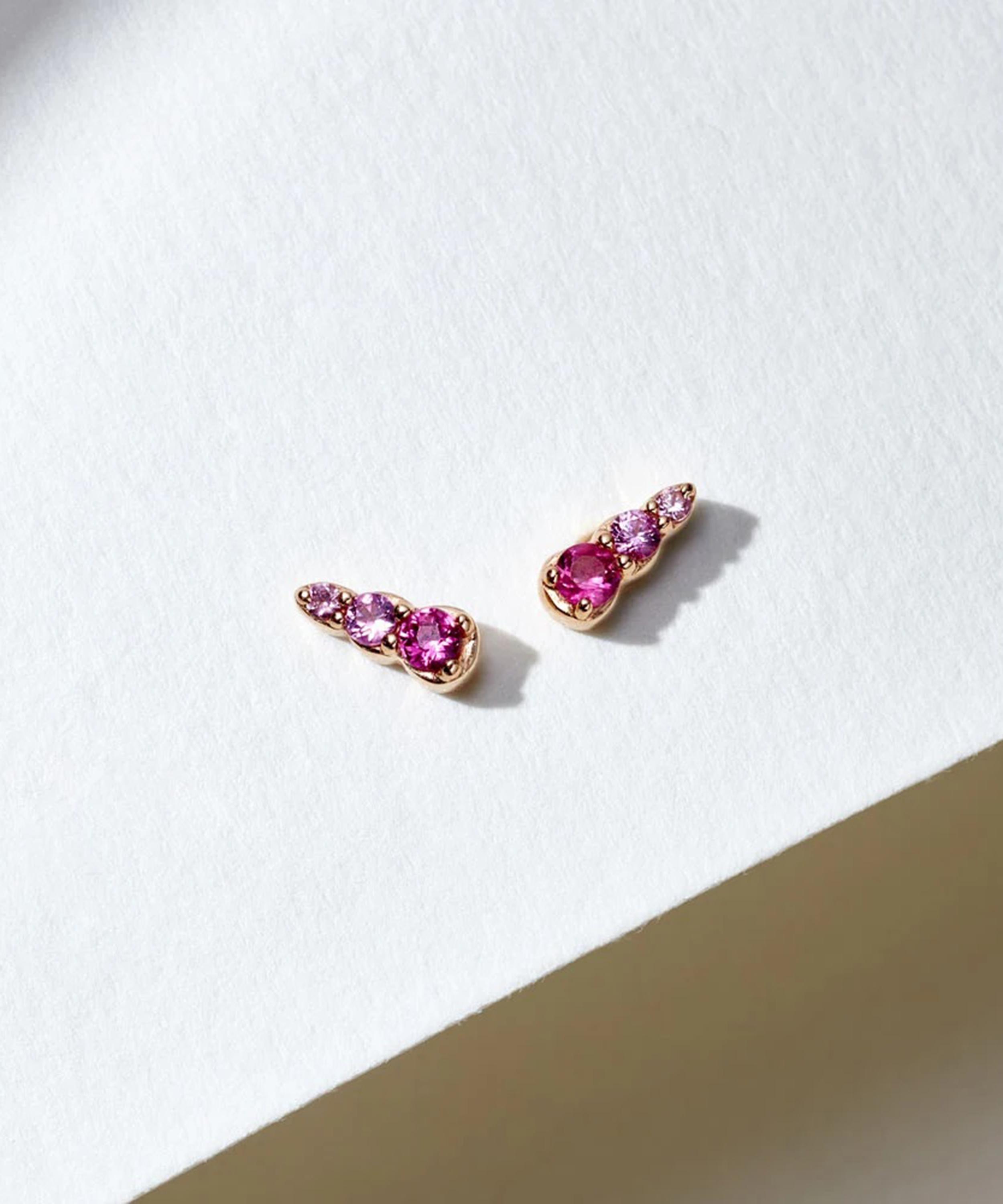 Astley Clarke - 14ct Gold Mini Interstellar Sapphire Stud Earrings image number 2