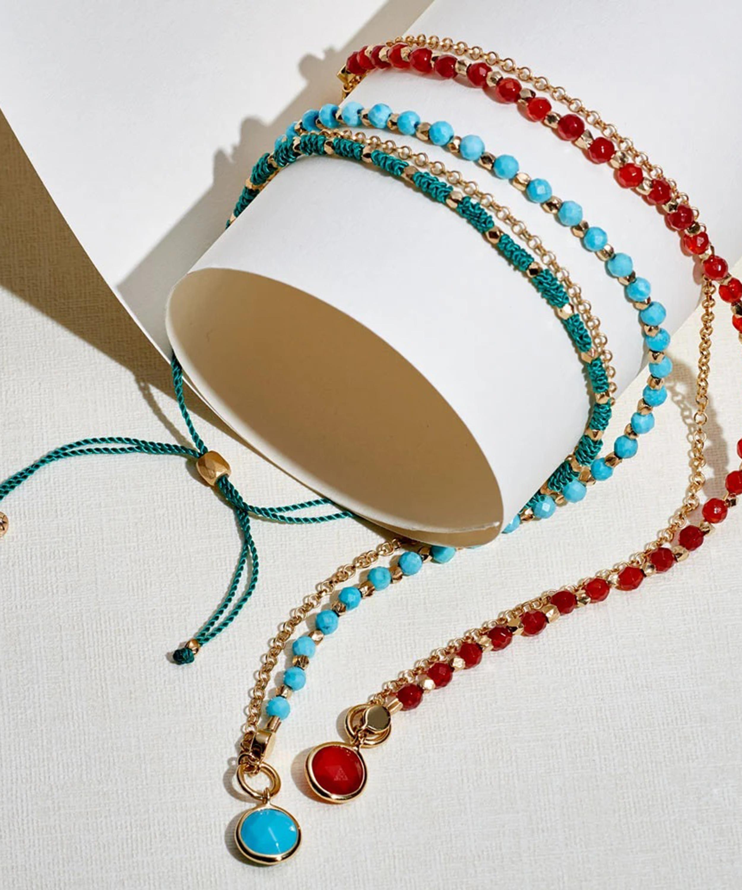 Astley Clarke - 18ct Gold-Plated Vermeil Silver Red Agate Biography Charm Bracelet image number 2