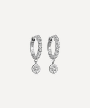 Astley Clarke - Sterling Silver Polaris White Sapphire Hoop Drop Earrings image number 0