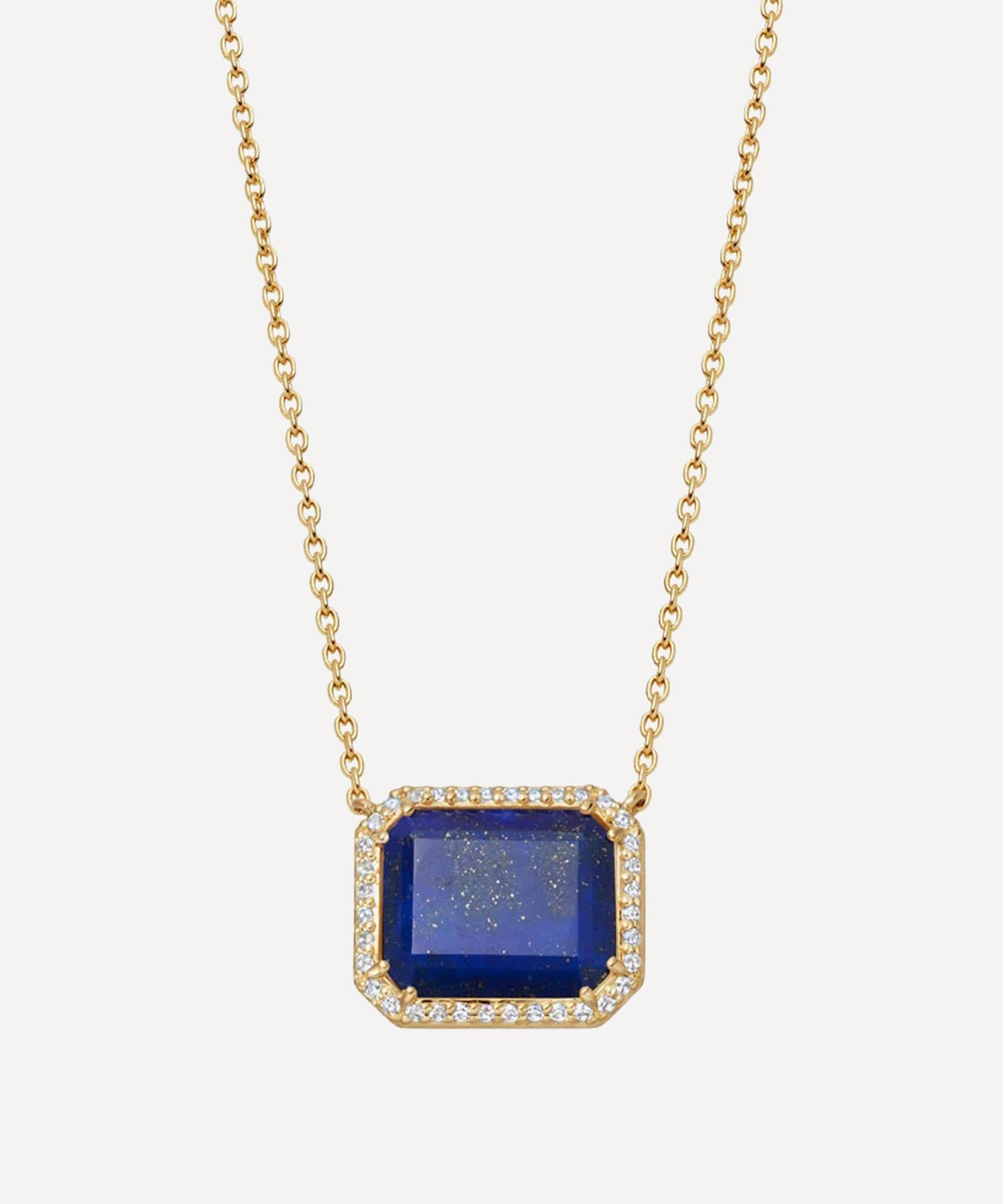 Astley Clarke - 18ct Gold-Plated Vermeil Silver Ottima Lapis Slice Landscape Pendant Necklace image number 0