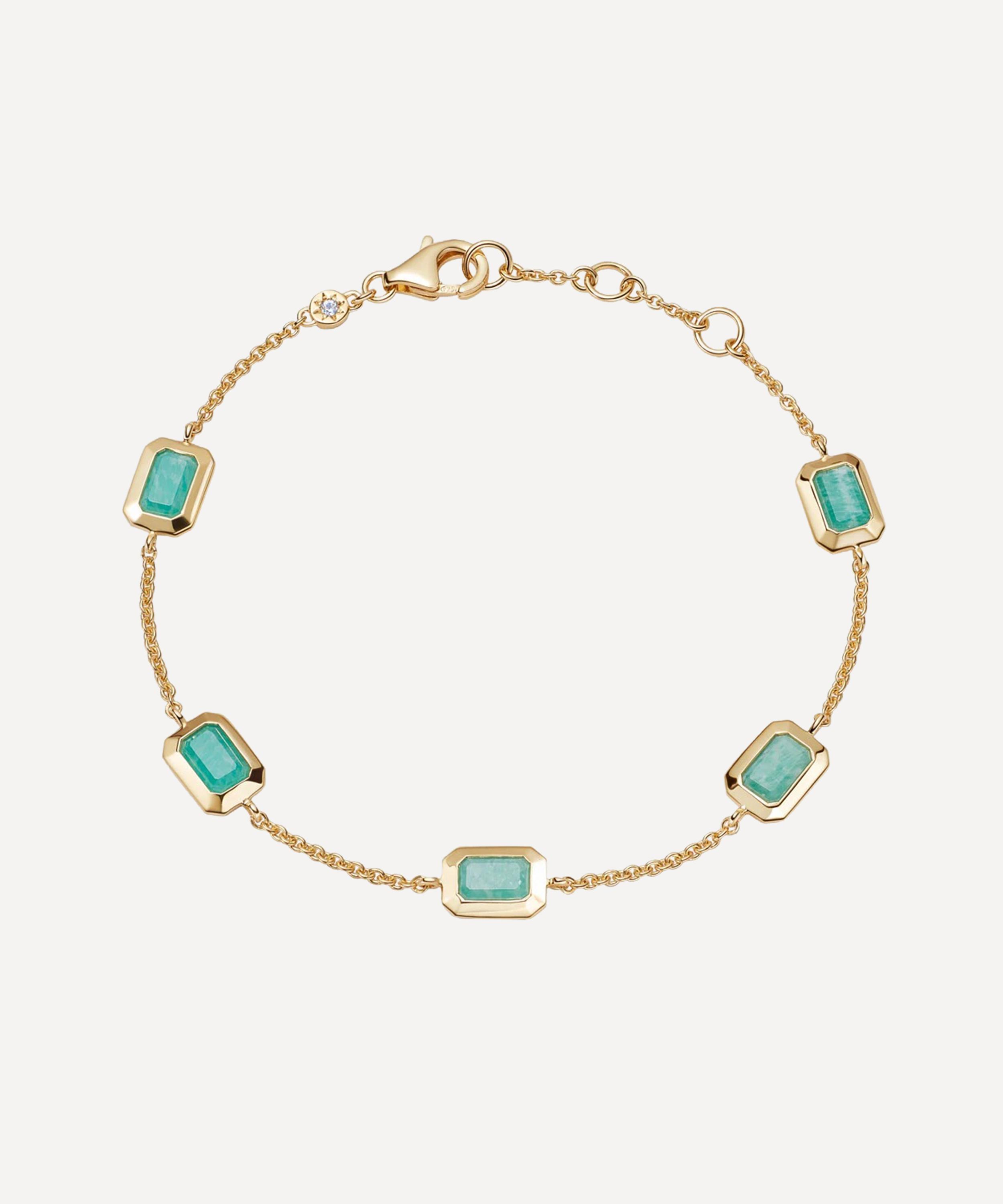 Astley Clarke - 18ct Gold-Plated Vermeil Silver Ottima Amazonite Tennis Bracelet image number 0