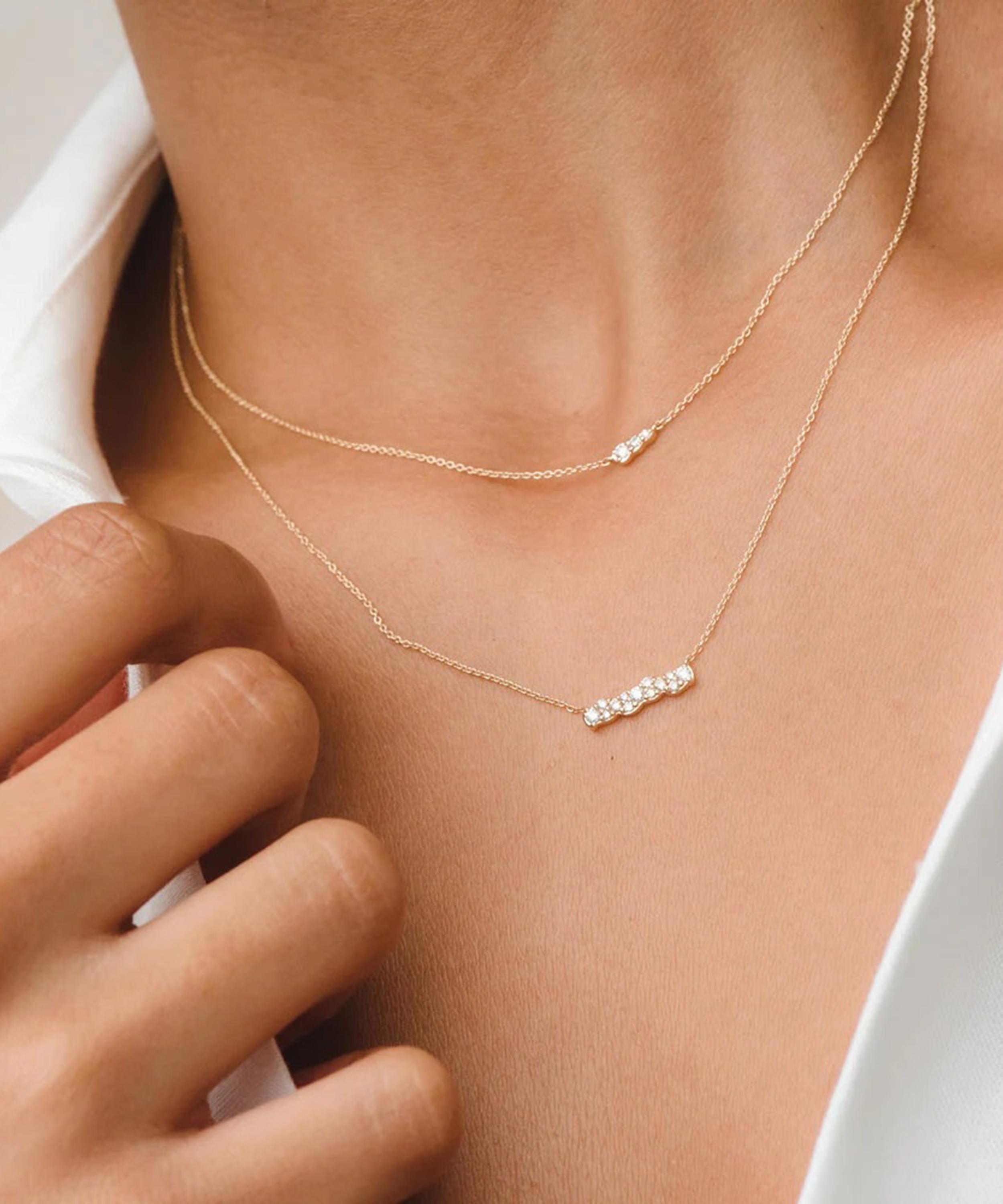 Small diamond deals bar necklace