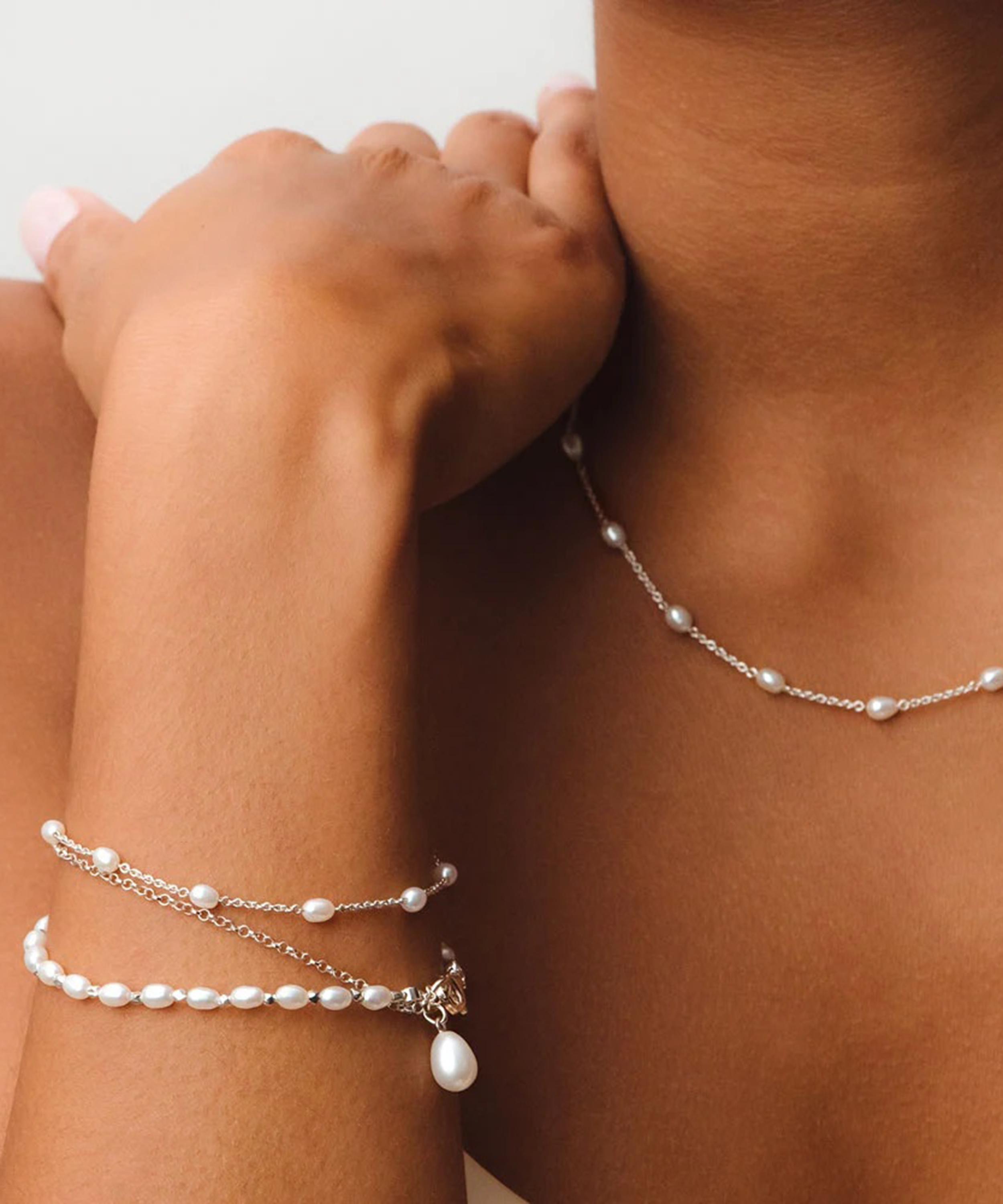 Astley Clarke - Sterling Silver Pearl Biography Chain Bracelet image number 1