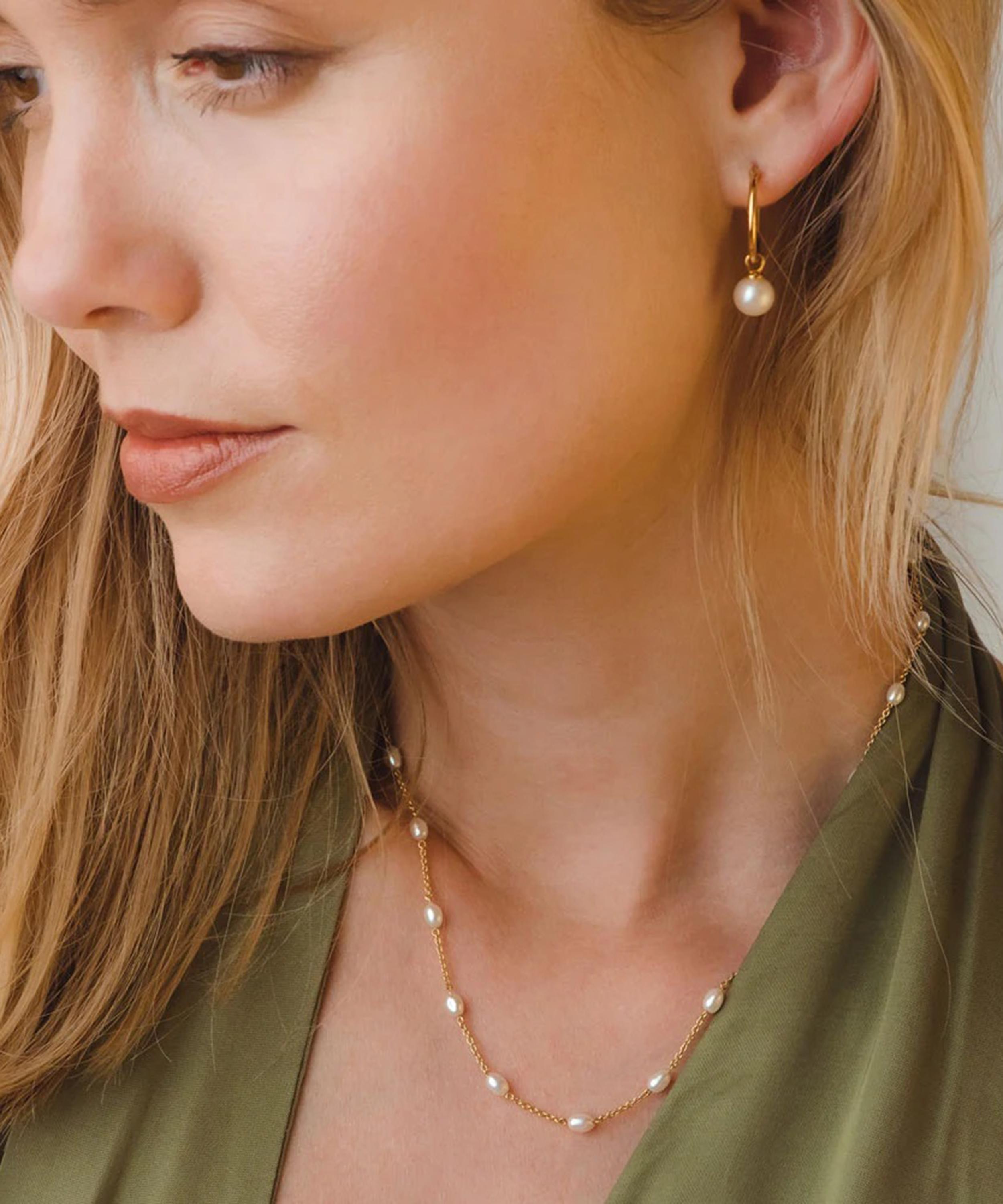 Astley Clarke - 18ct Gold-Plated Vermeil Silver Pearl Biography Chain Necklace image number 1