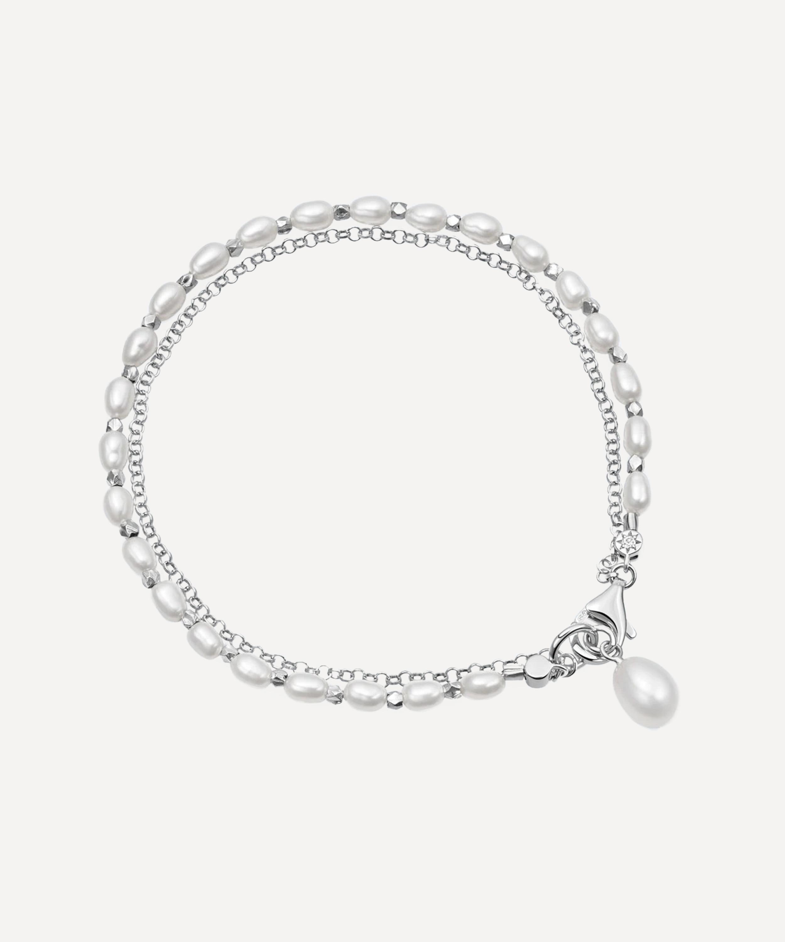 Astley Clarke - Sterling Silver Biography Double Chain and Pearl Bracelet image number 0