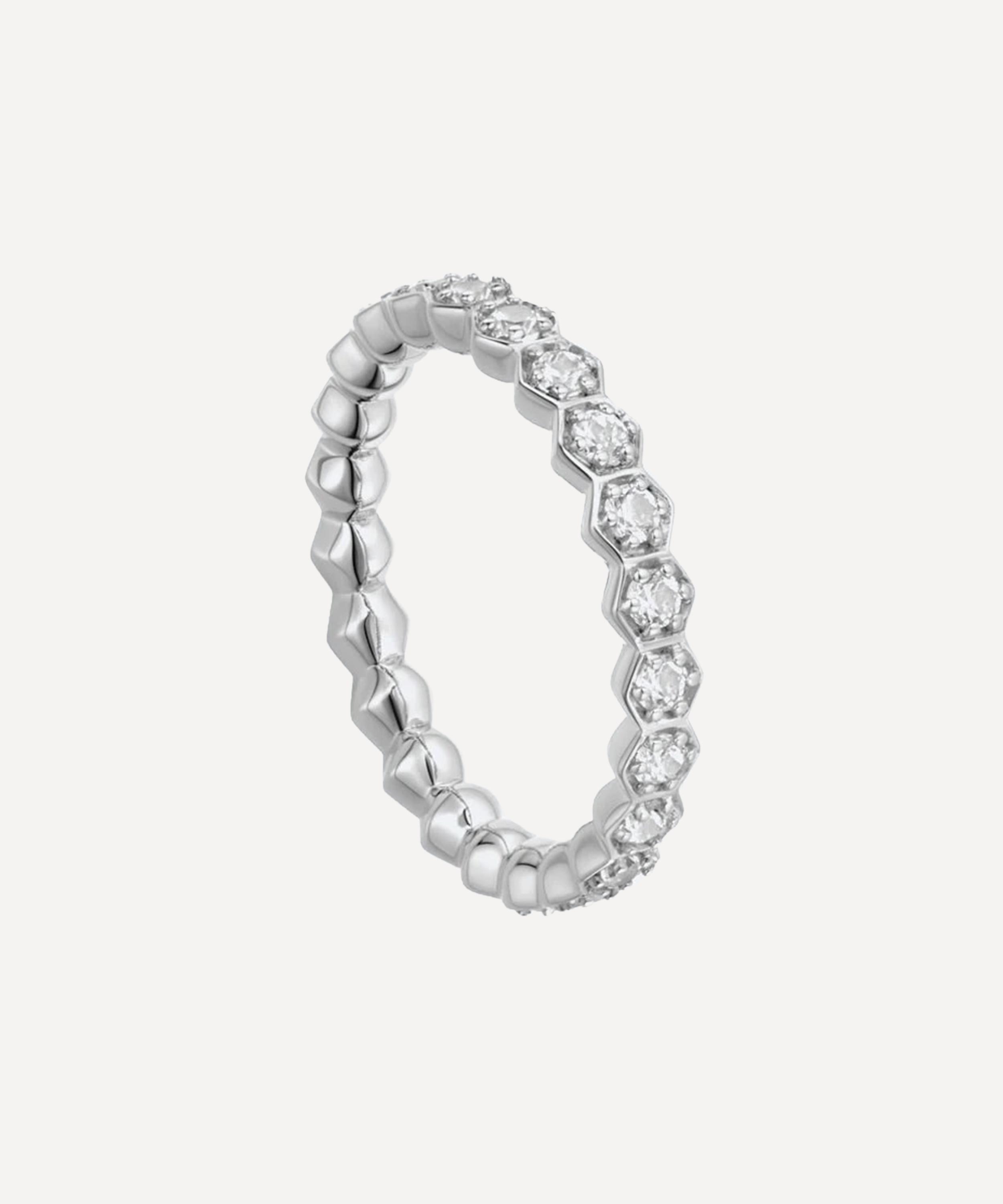 Astley Clarke - Sterling Silver Deco White Sapphire Eternity Ring image number 0