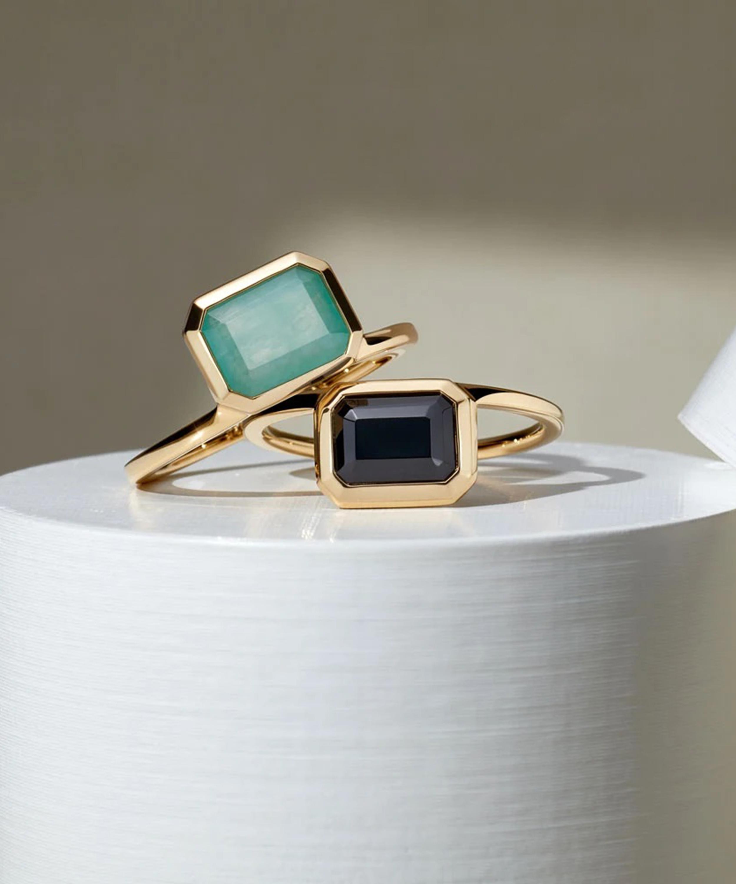 Astley Clarke - 18ct Gold-Plated Vermeil Silver Ottima Amazonite Ring image number 1
